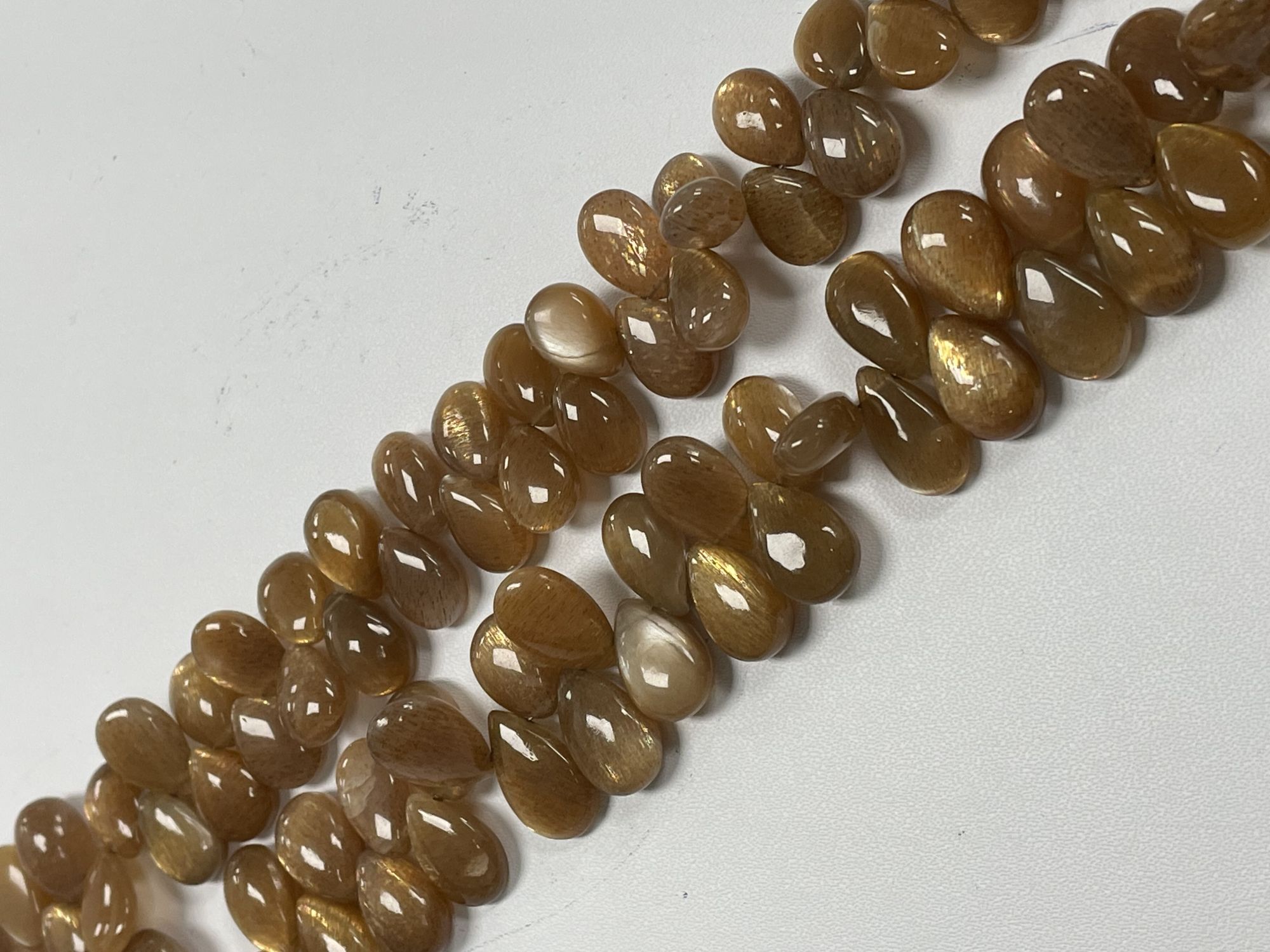 Peach Goldshine Moonstone Pear Smooth