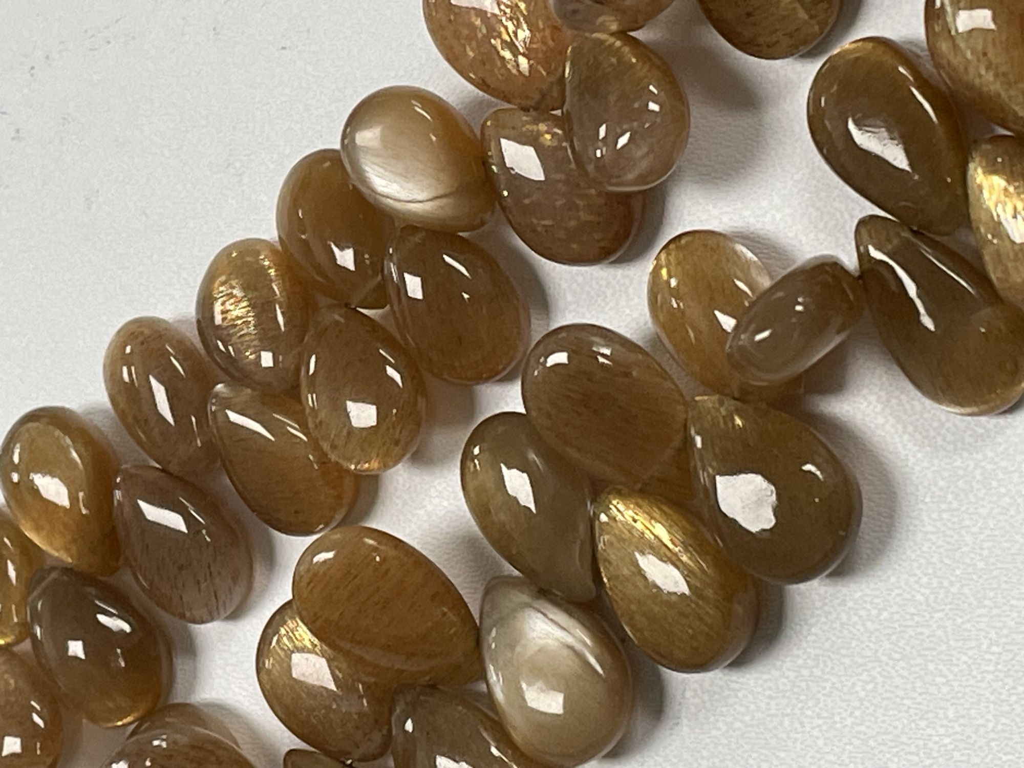 Peach Goldshine Moonstone Pear Smooth