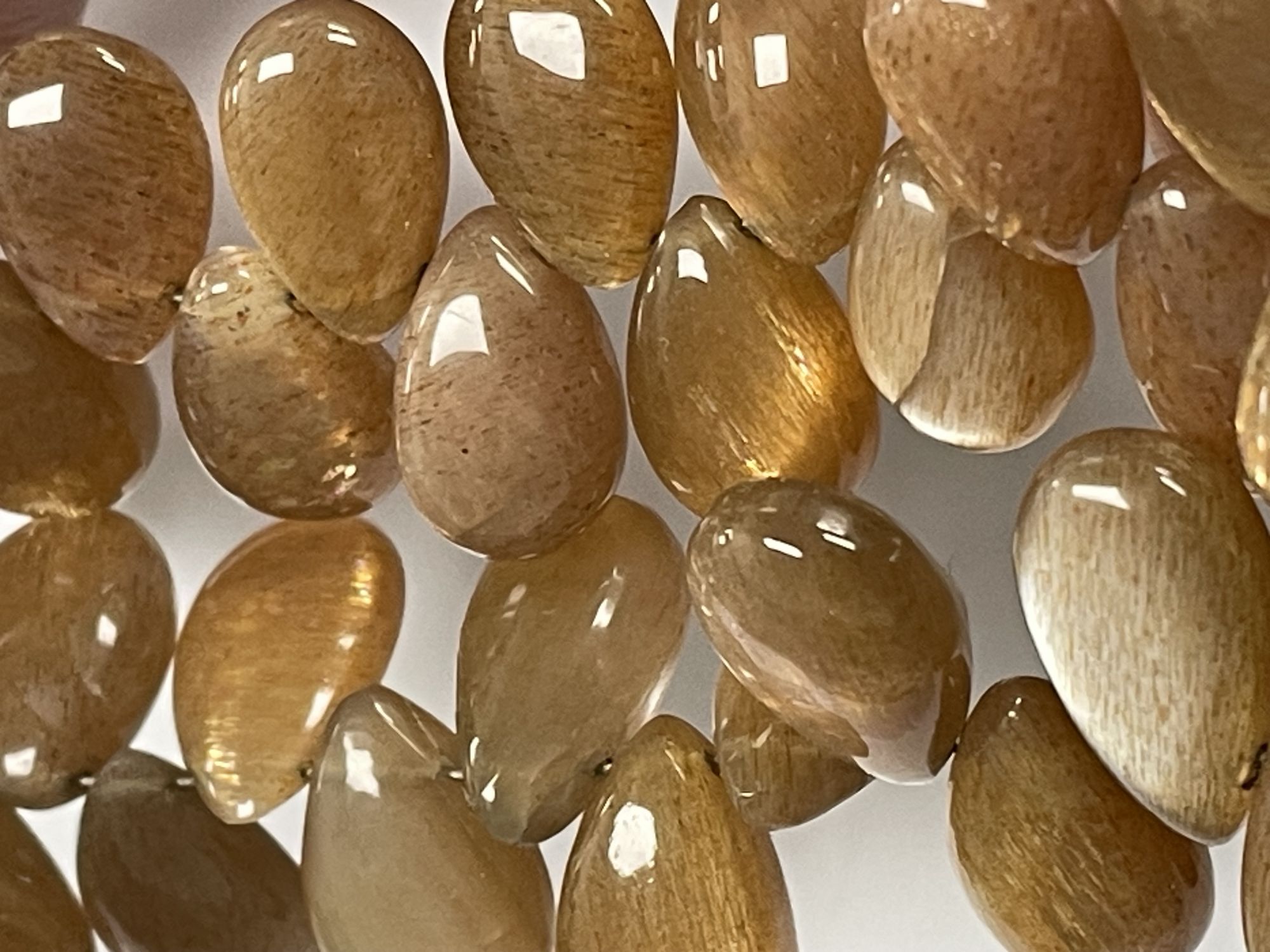 Peach Goldshine Moonstone Pear Smooth