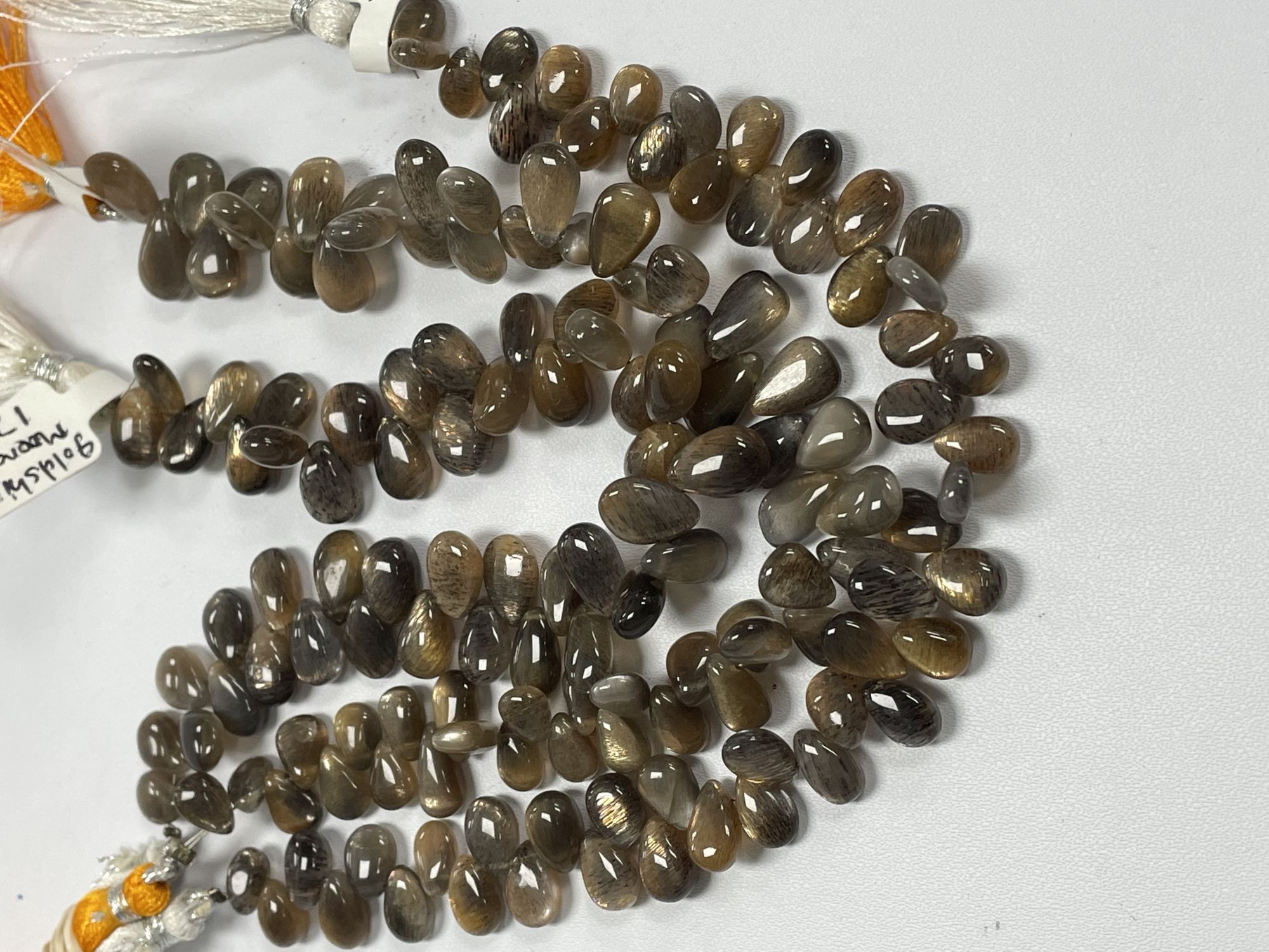 Grey Goldshine Moonstone Pear Smooth