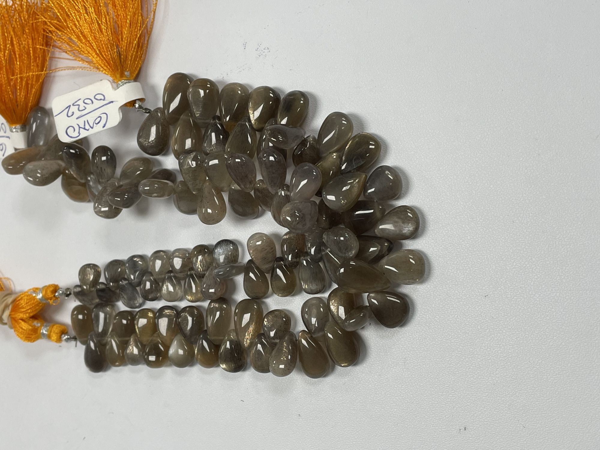 Grey Goldshine Moonstone Pear Smooth