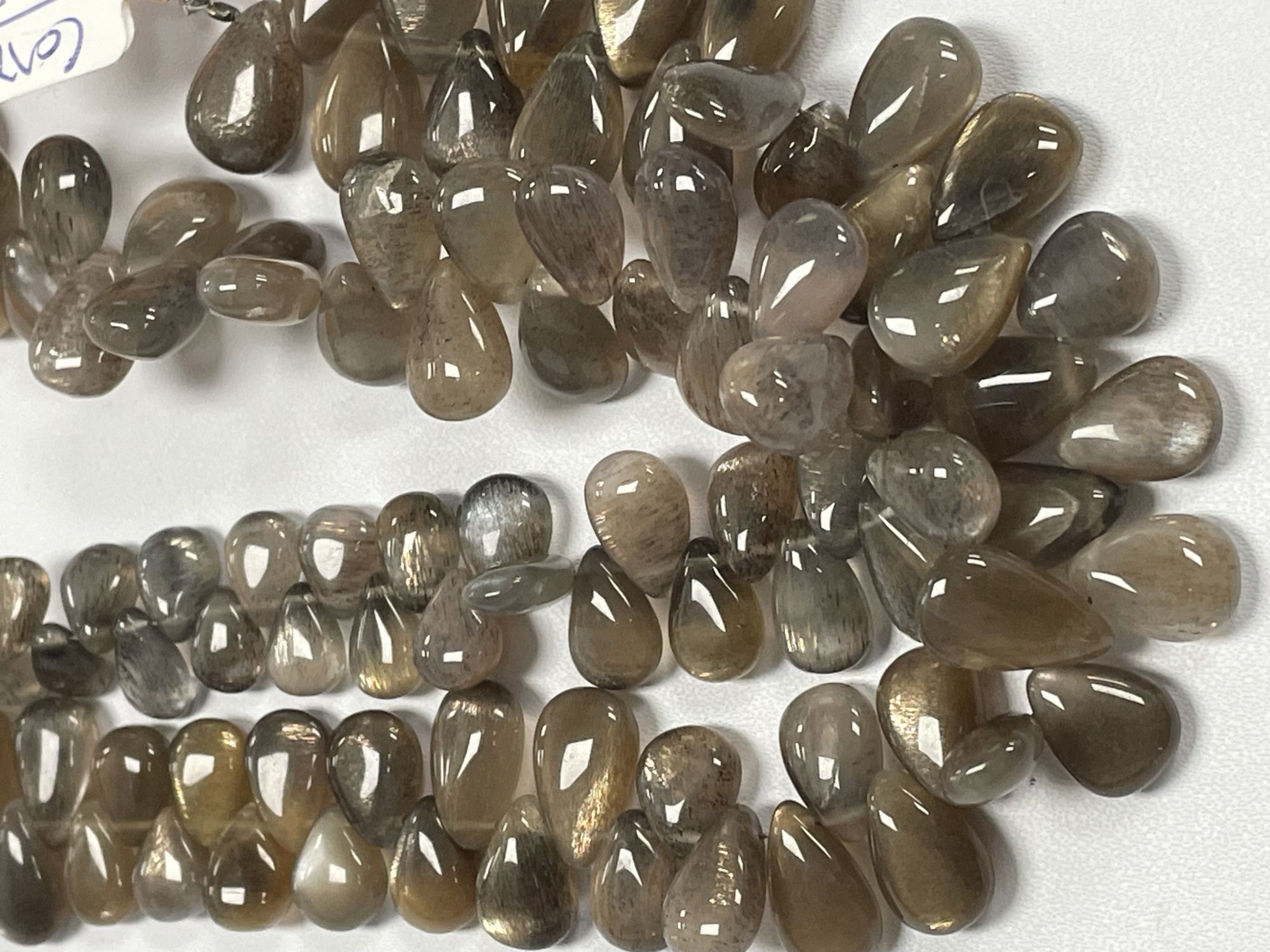 Grey Goldshine Moonstone Pear Smooth