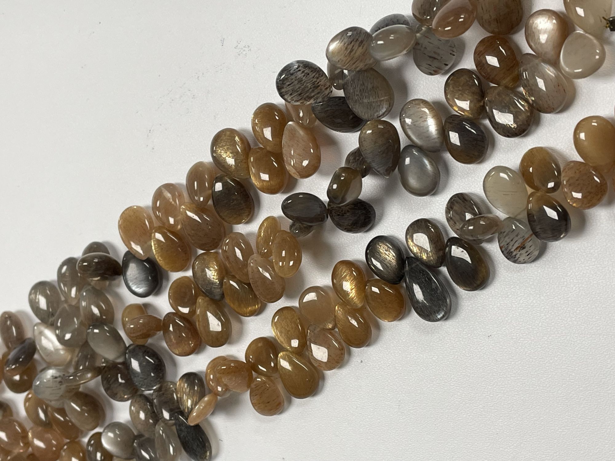 Multi Goldshine Moonstone Pear Smooth