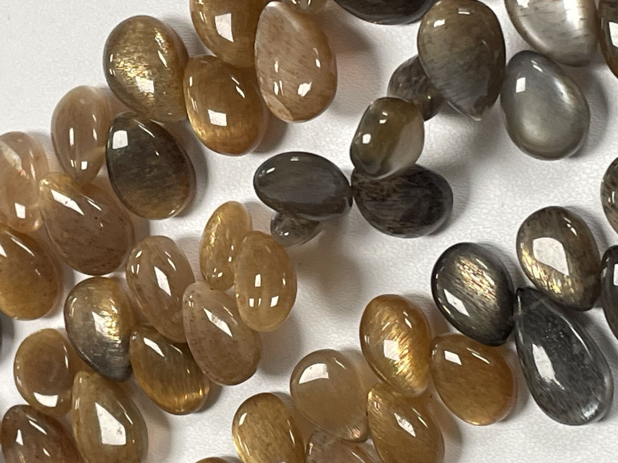 Multi Goldshine Moonstone Pear Smooth