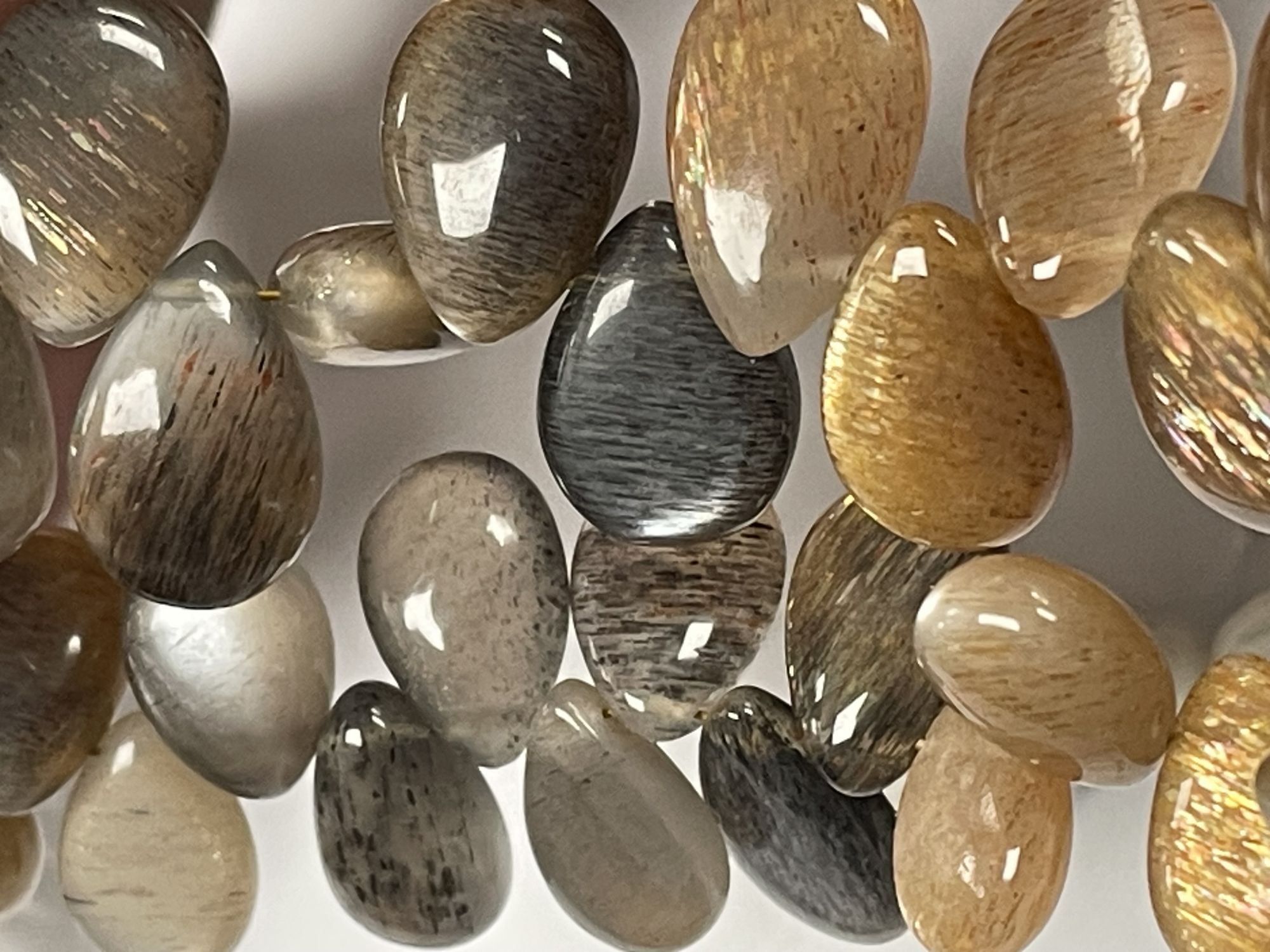 Multi Goldshine Moonstone Pear Smooth