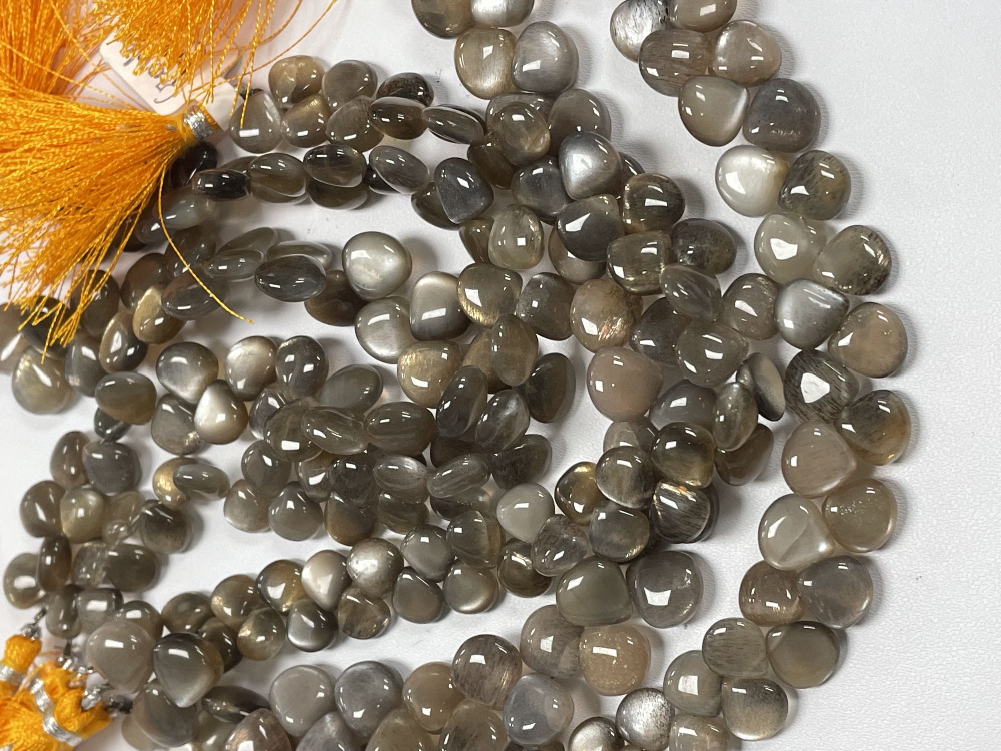 Grey Goldshine Moonstone Heart Smooth