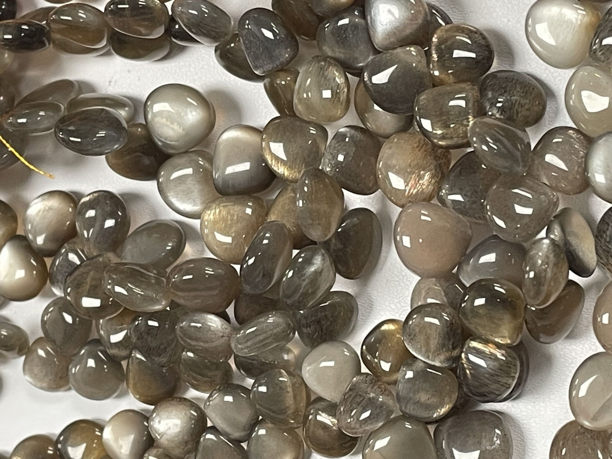 Grey Goldshine Moonstone Heart Smooth