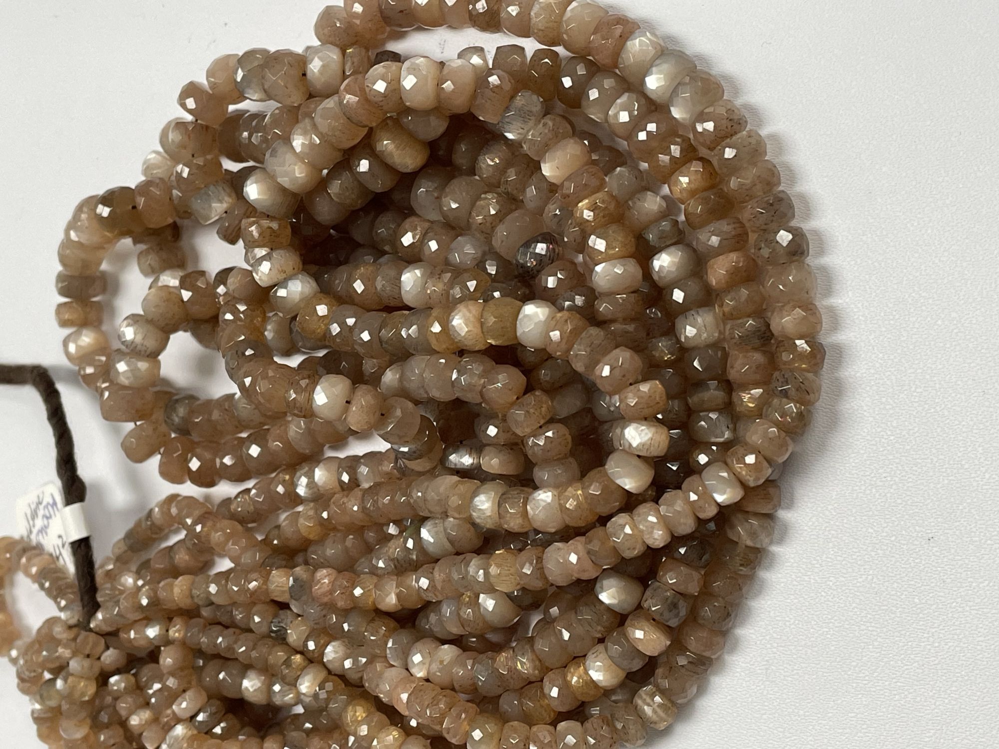 Peach Goldshine Moonstone Rondelle Faceted