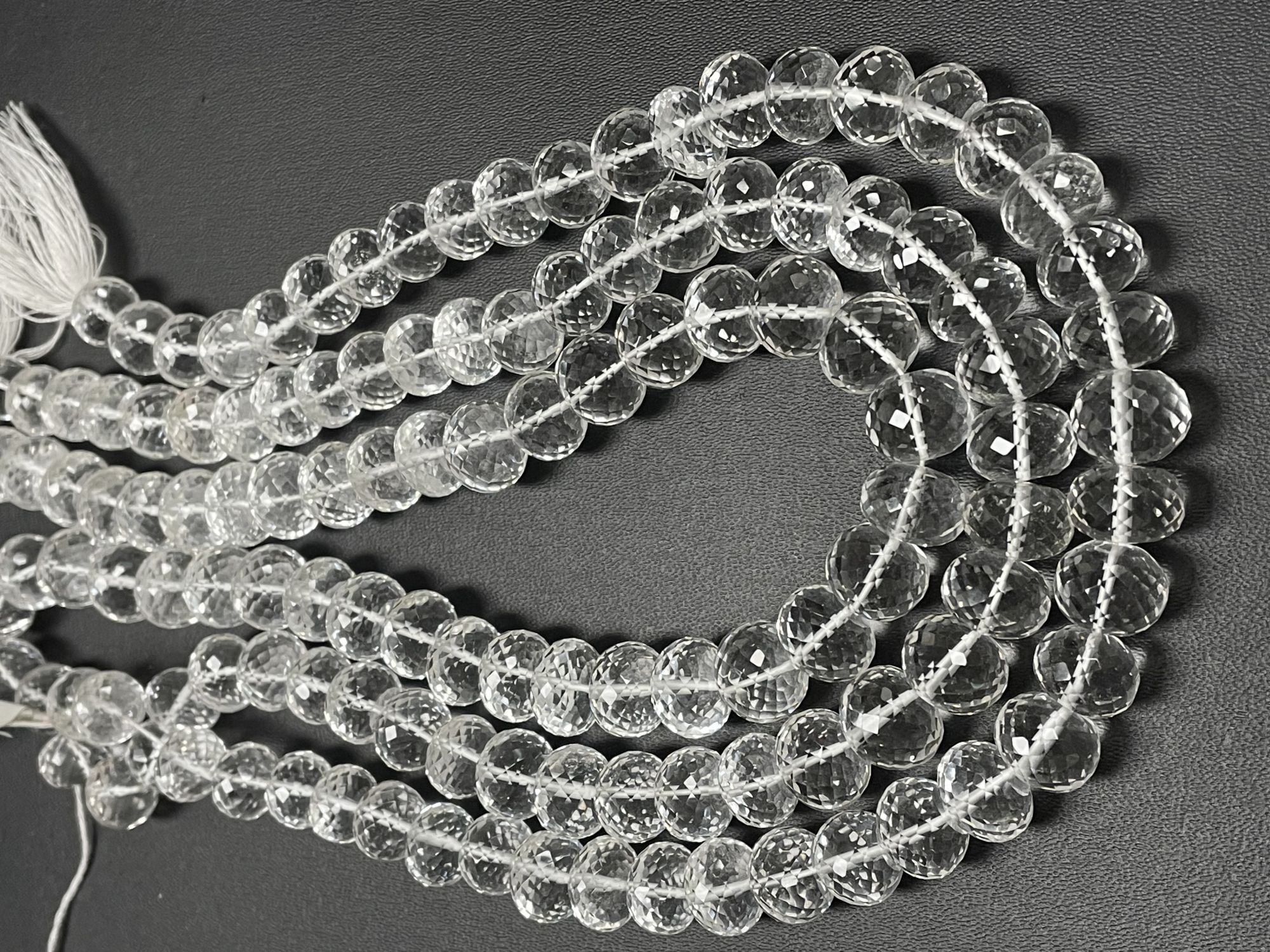 Crystal Quartz Rondelle Faceted