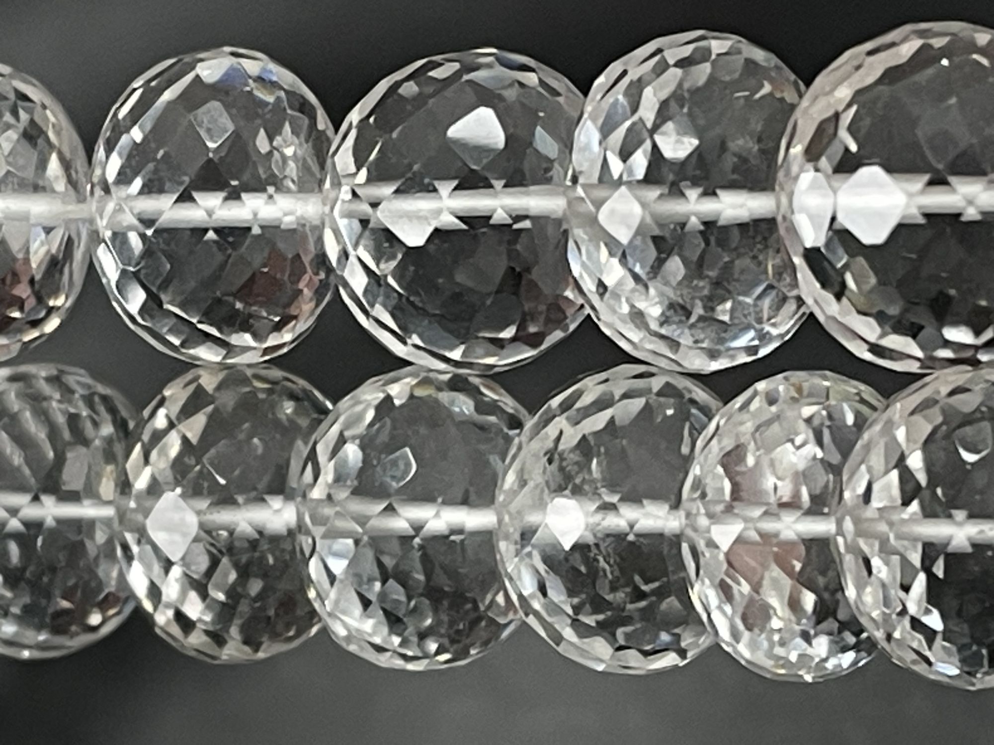 Crystal Quartz Rondelle Faceted