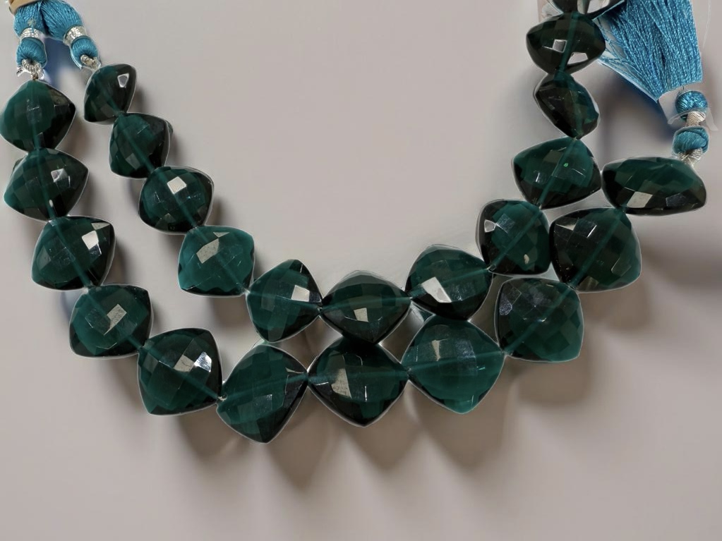 Teal Hydro Quartz Cushion Faceted