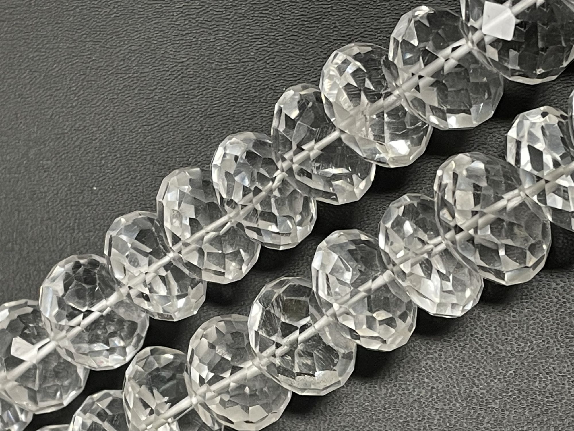Crystal Quartz Rondelle Faceted