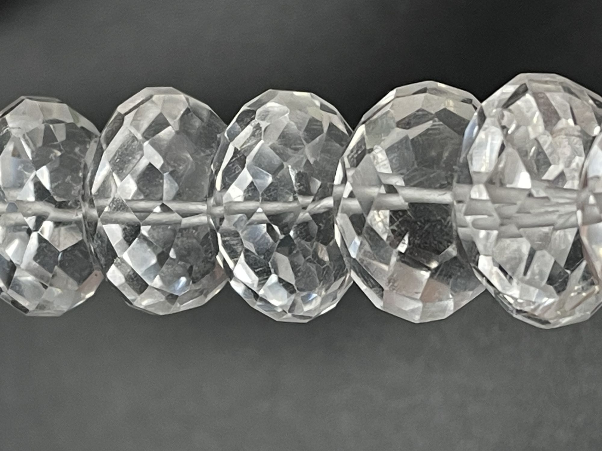 Crystal Quartz Rondelle Faceted