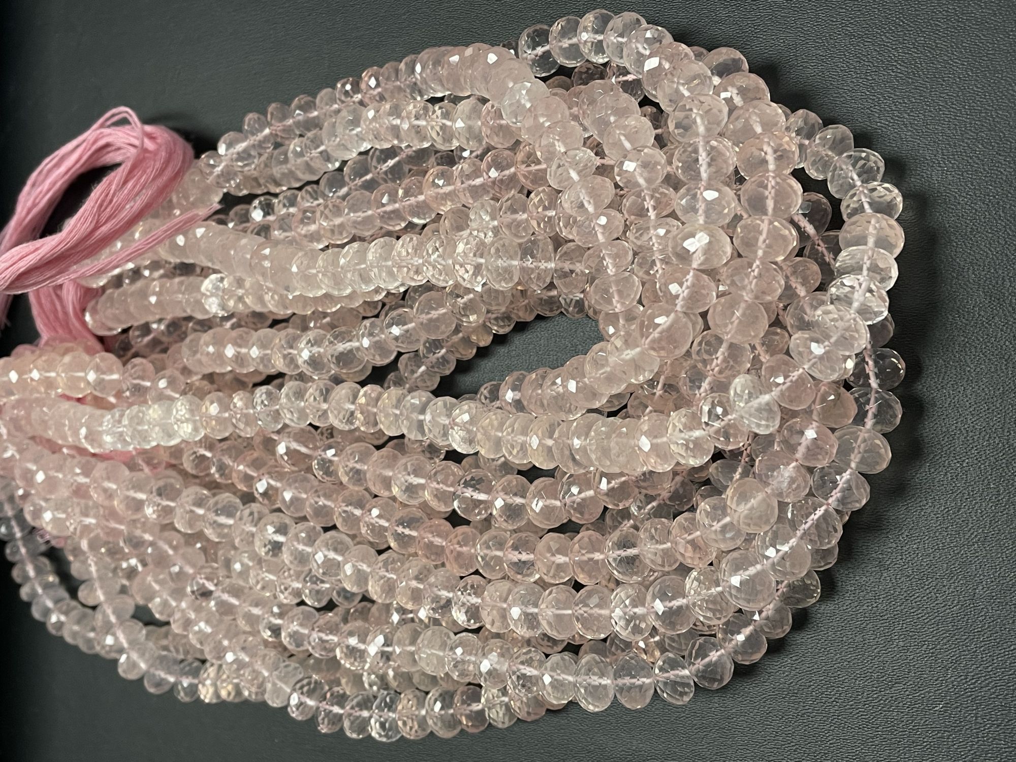 Rose Quartz Rondelle Faceted
