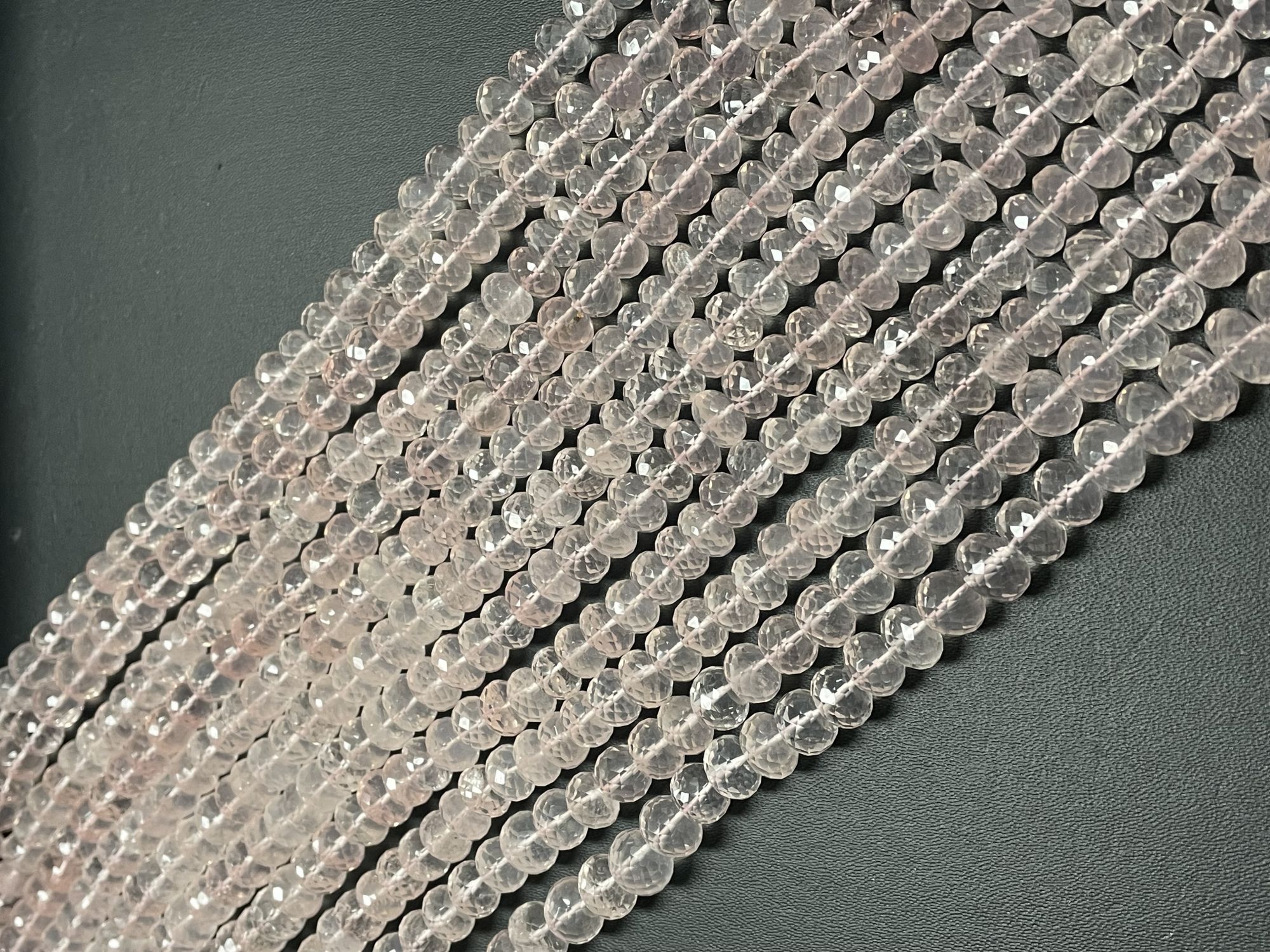 Rose Quartz Rondelle Faceted