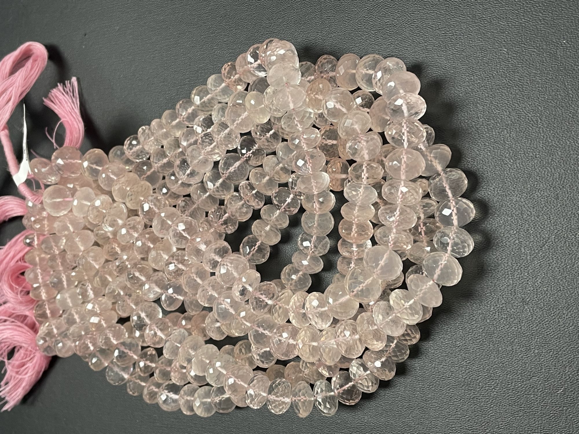 Rose Quartz Rondelle Faceted