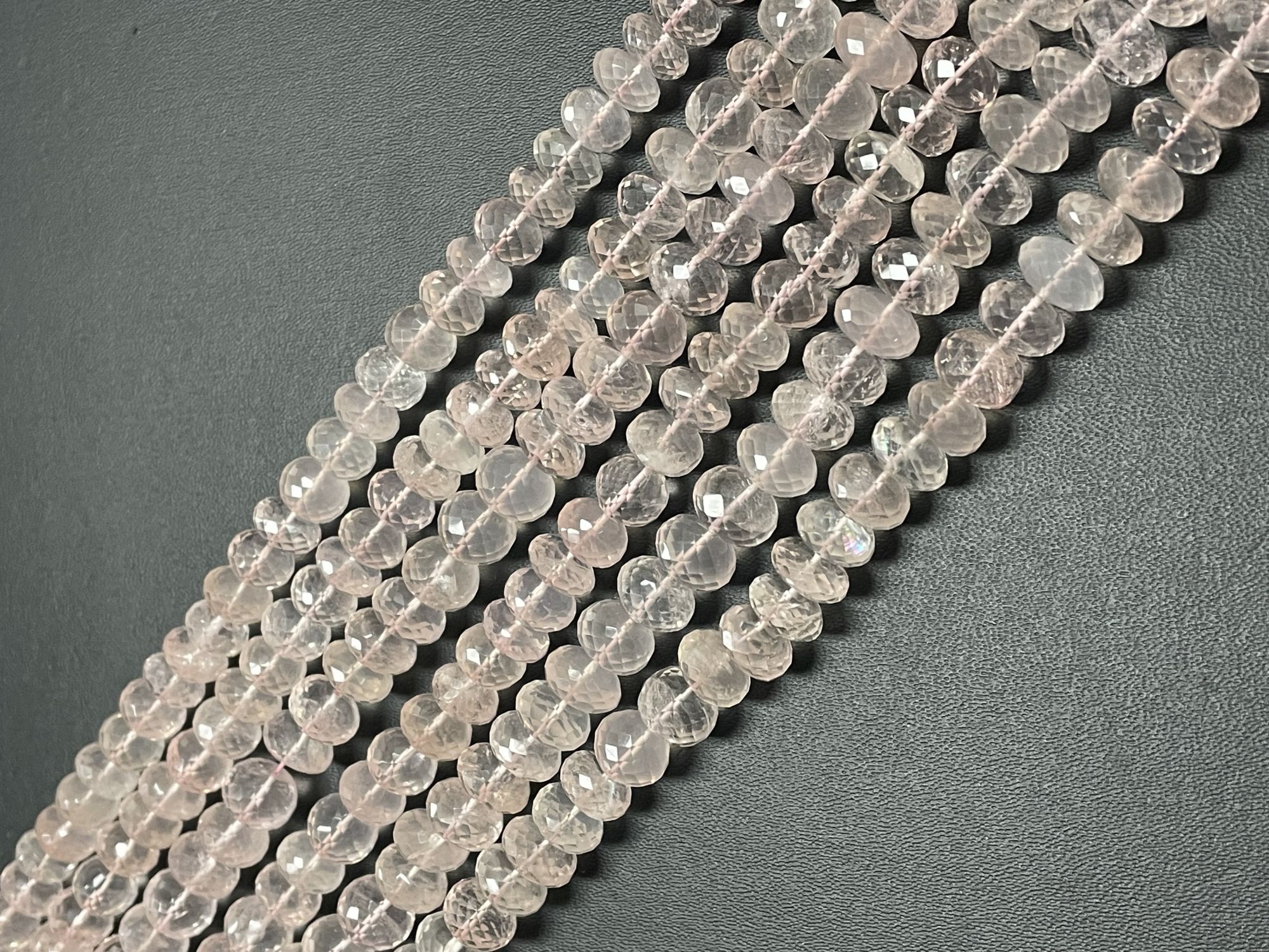 Rose Quartz Rondelle Faceted
