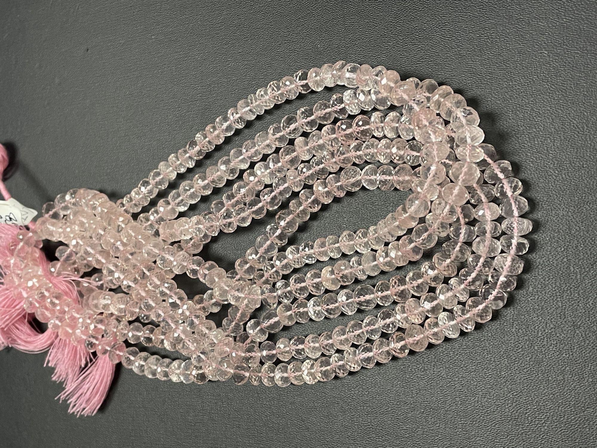 Rose Quartz Rondelle Faceted