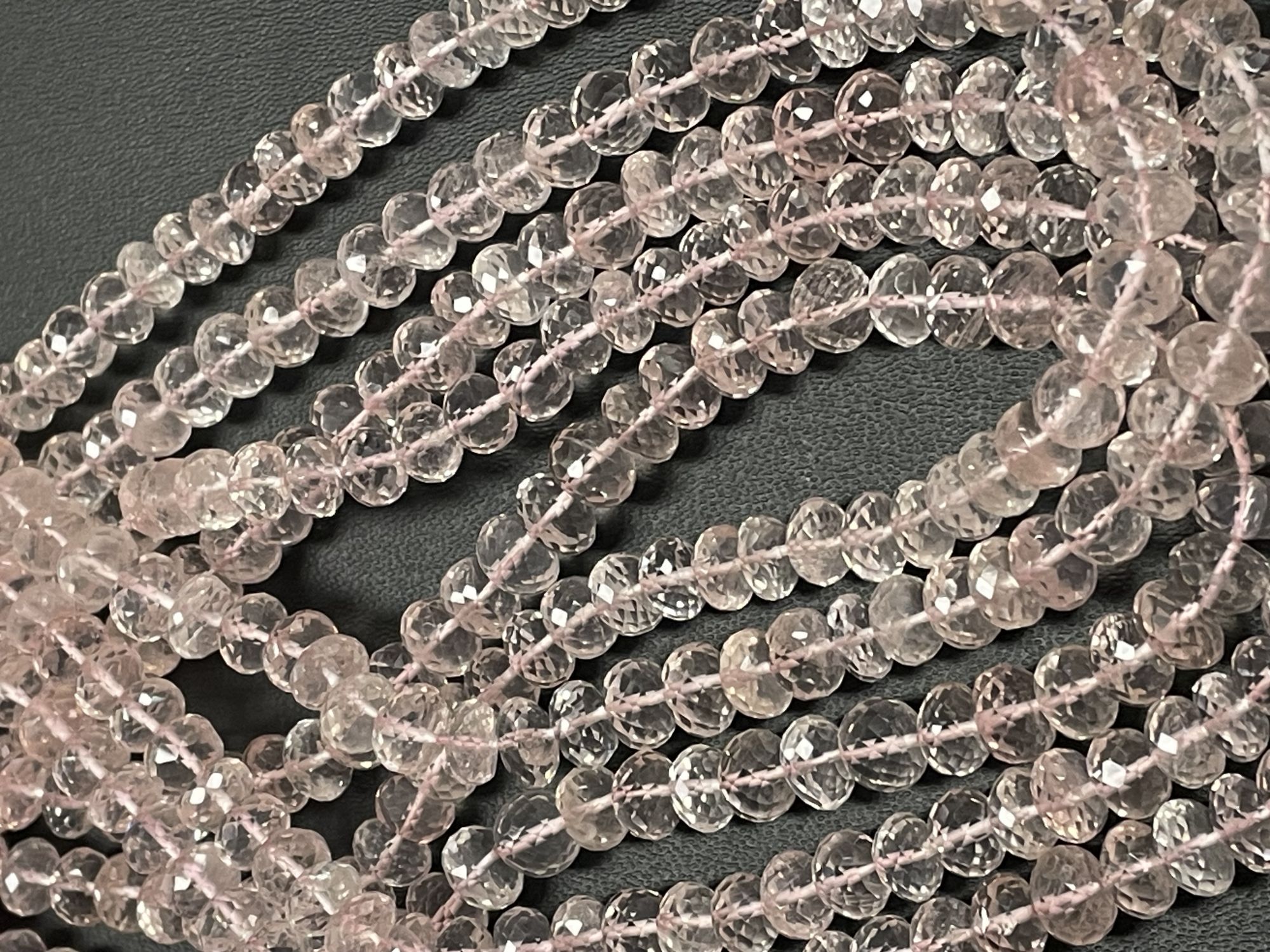 Rose Quartz Rondelle Faceted