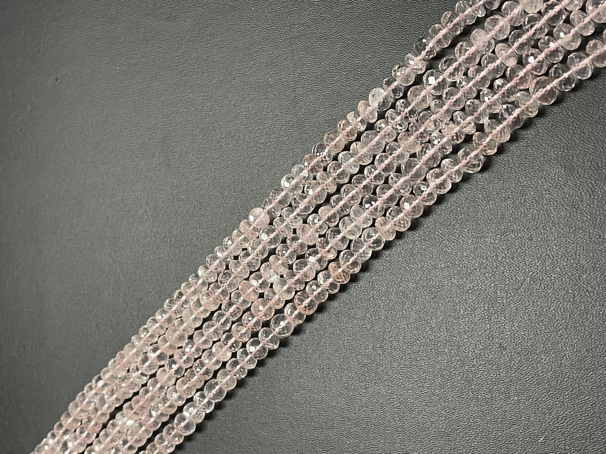 Rose Quartz Rondelle Faceted
