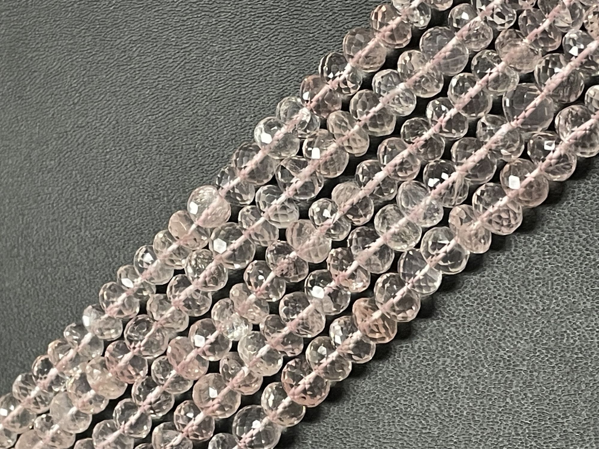 Rose Quartz Rondelle Faceted