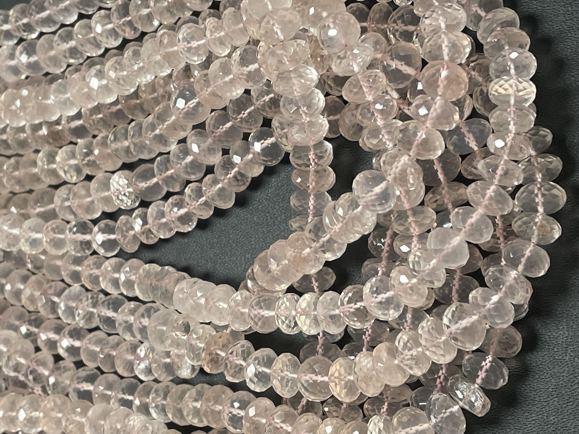 Rose Quartz Rondelle Faceted