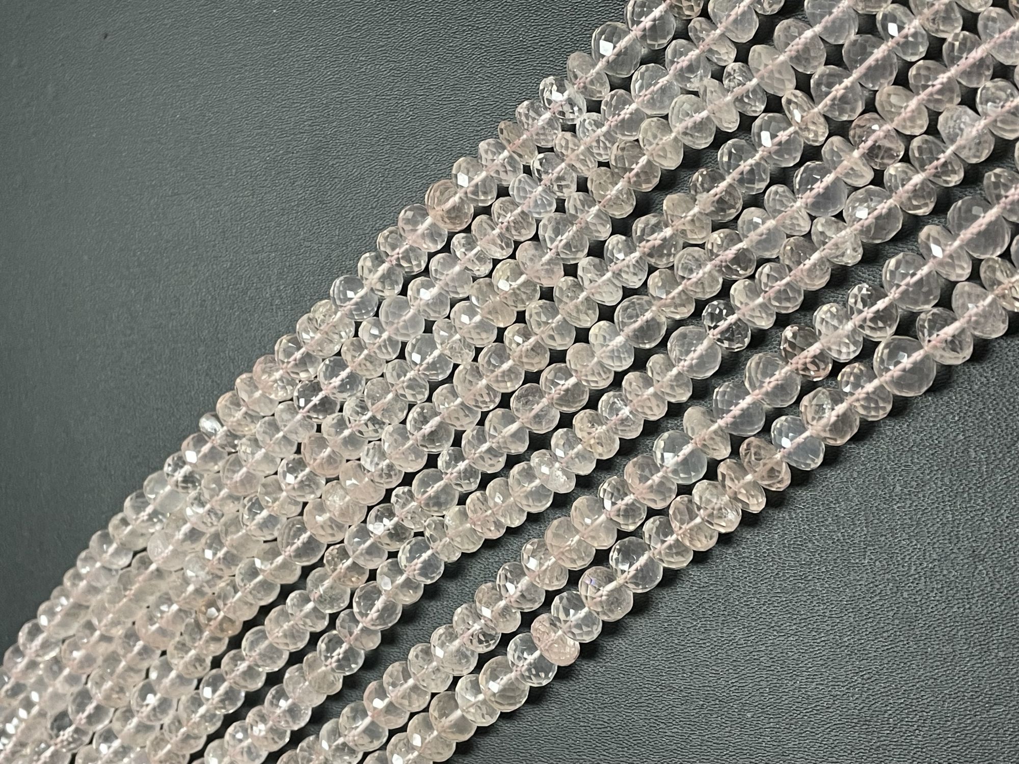 Rose Quartz Rondelle Faceted