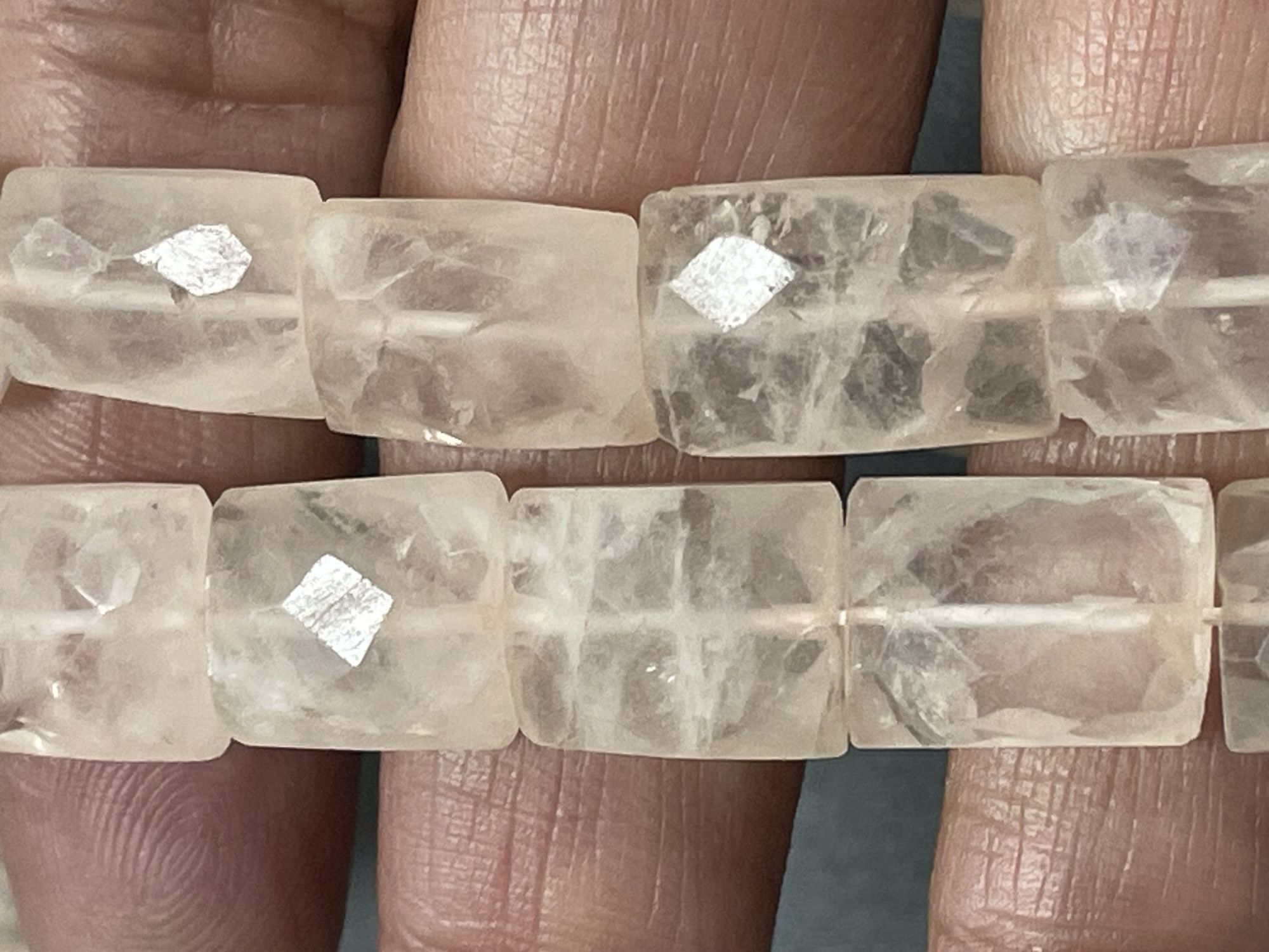 Rose Quartz Retangle Faceted