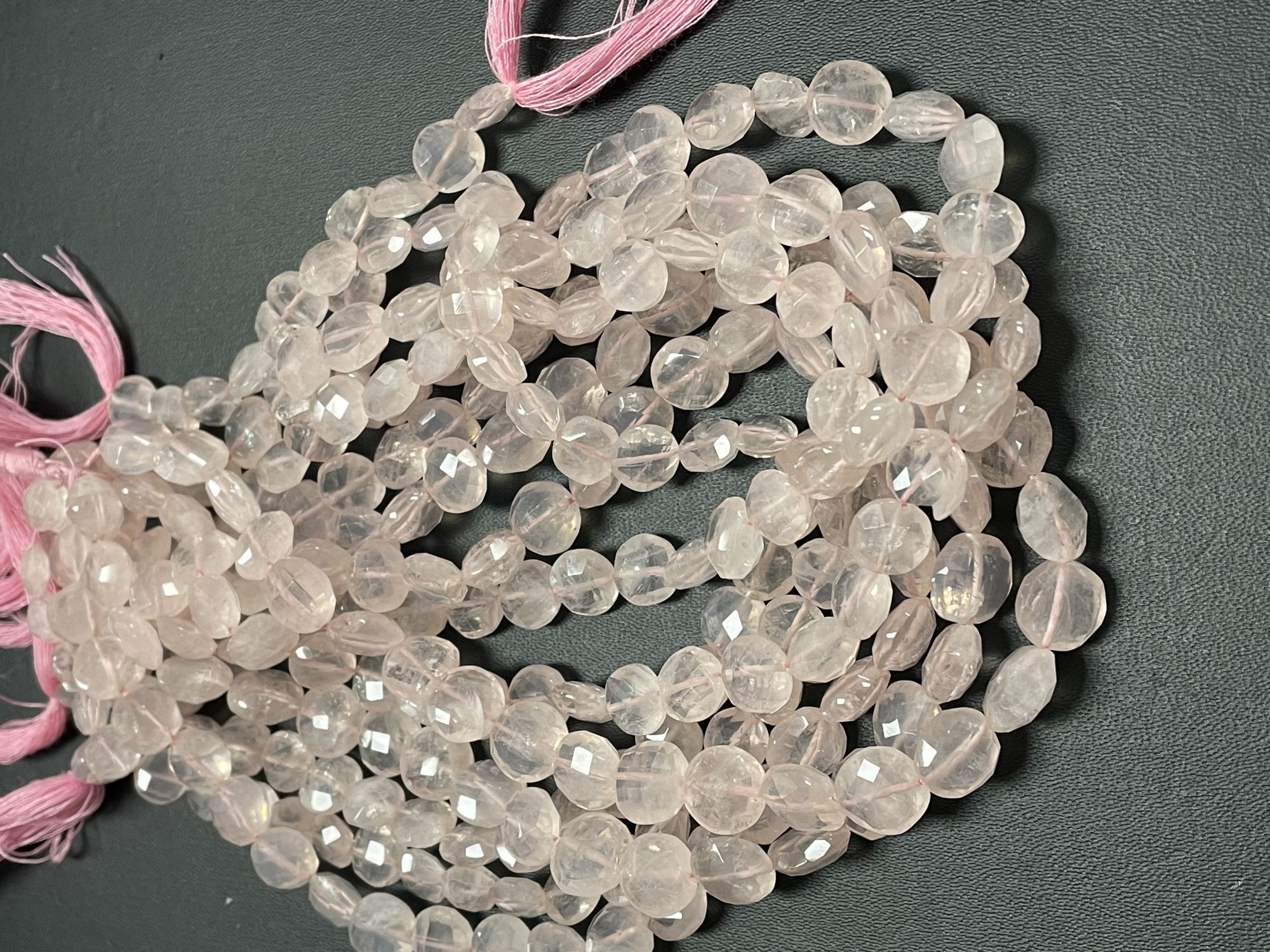Rose Quartz Coin Faceted