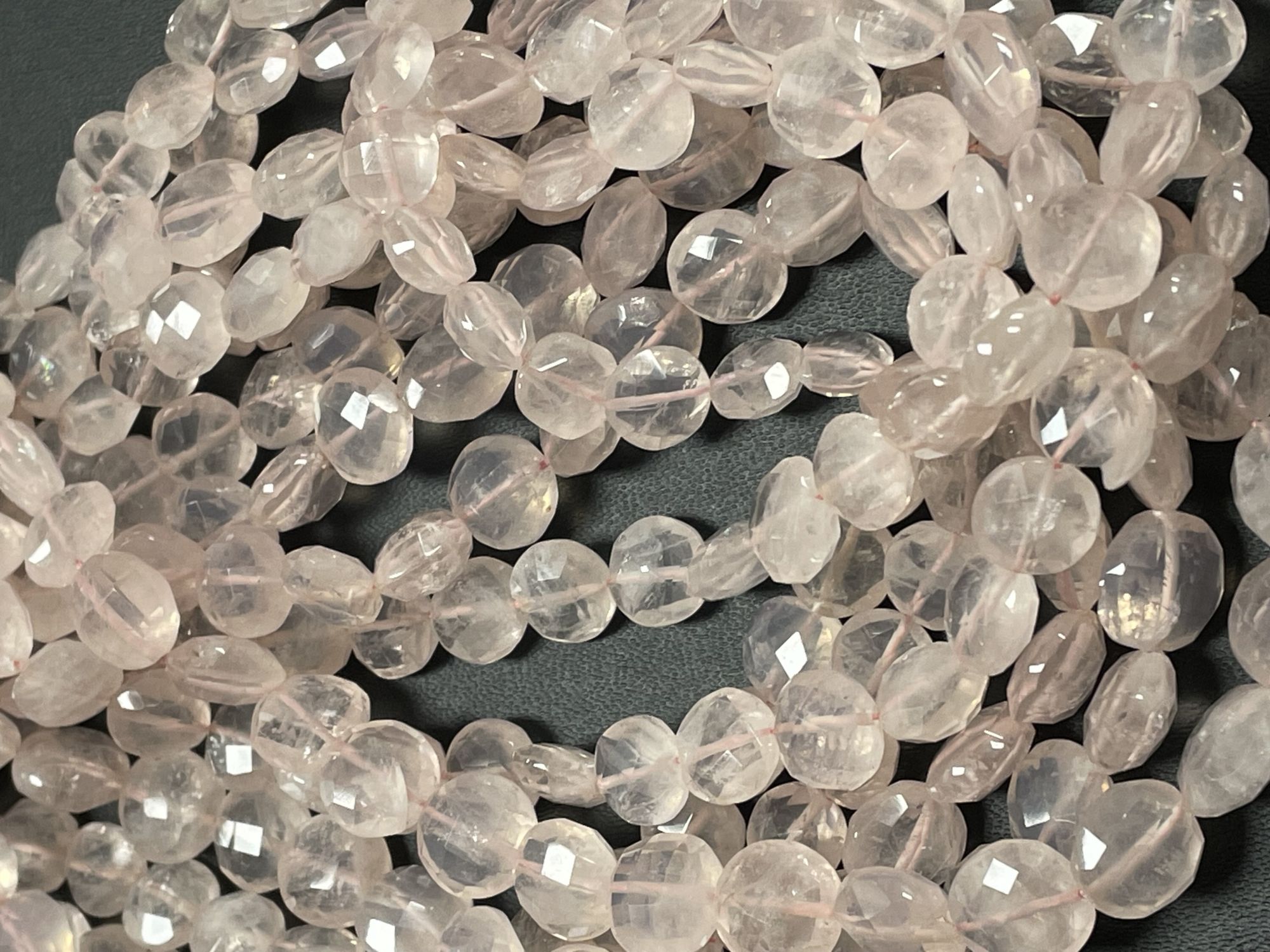 Rose Quartz Coin Faceted