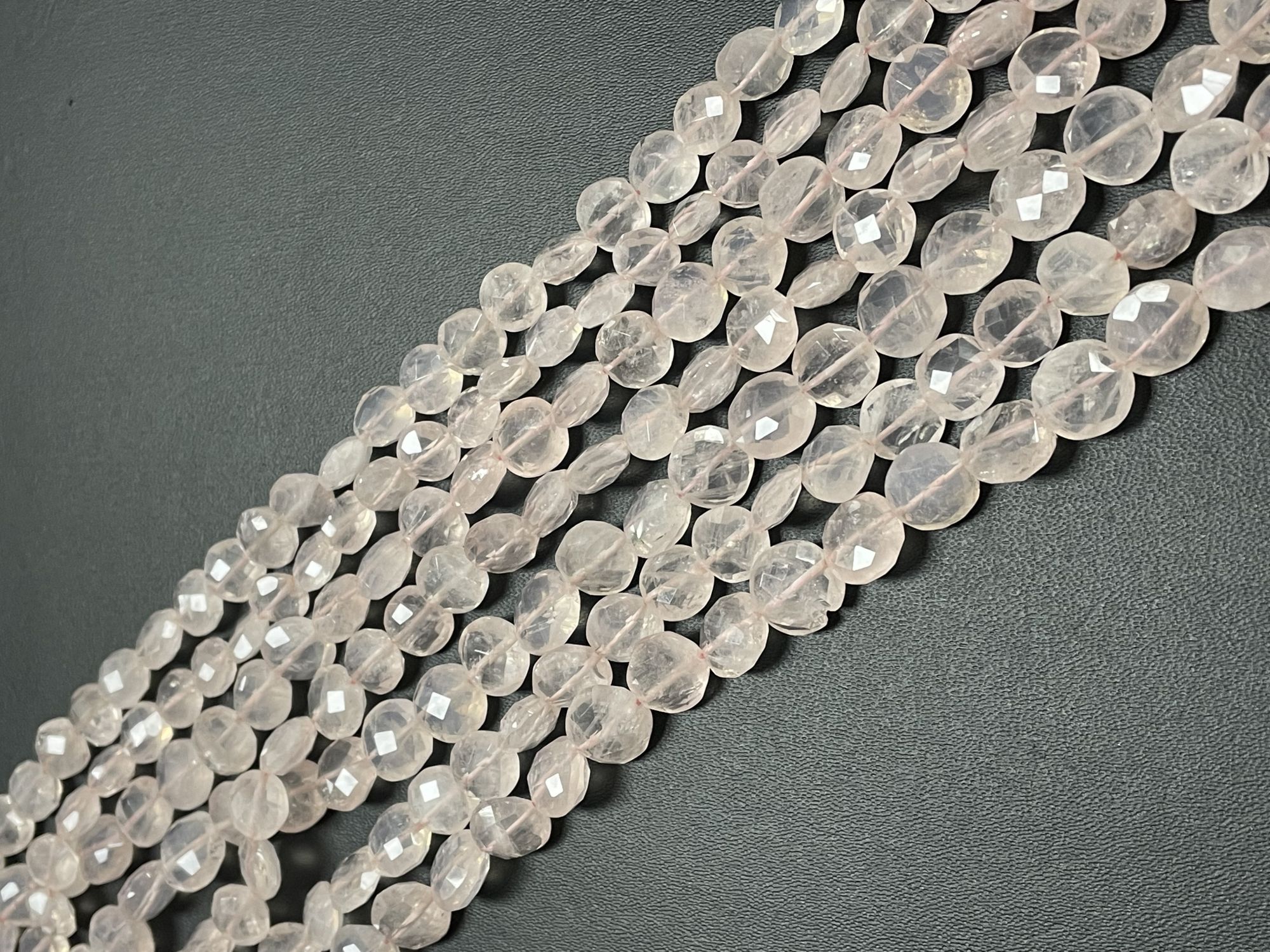 Rose Quartz Coin Faceted