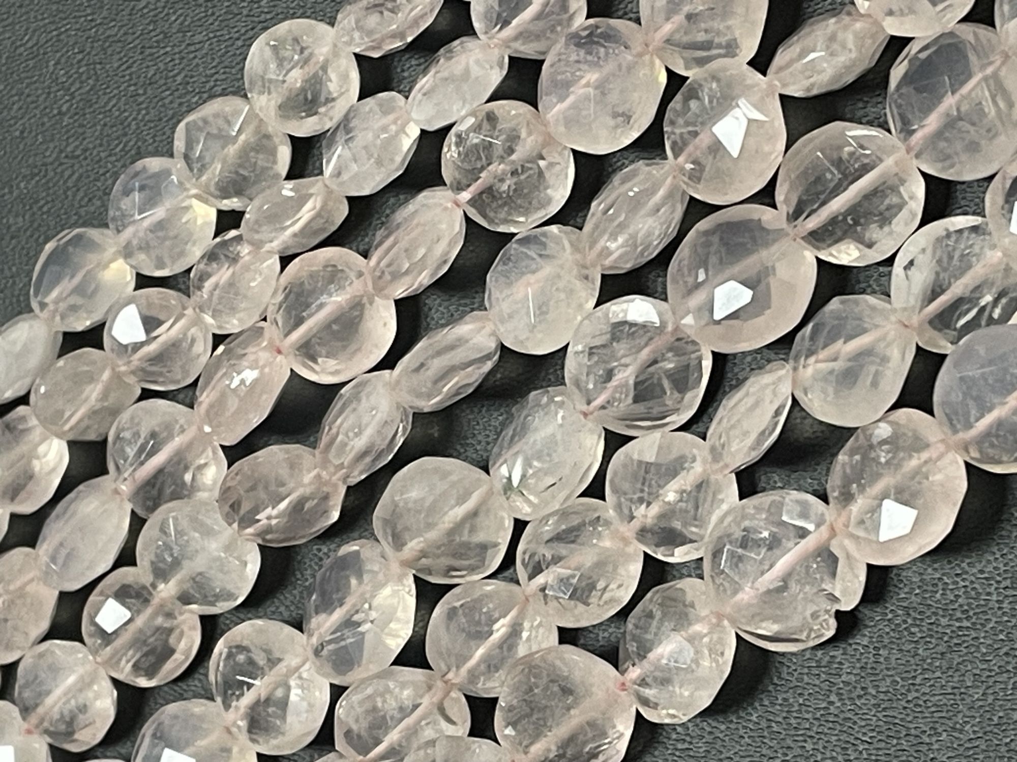 Rose Quartz Coin Faceted