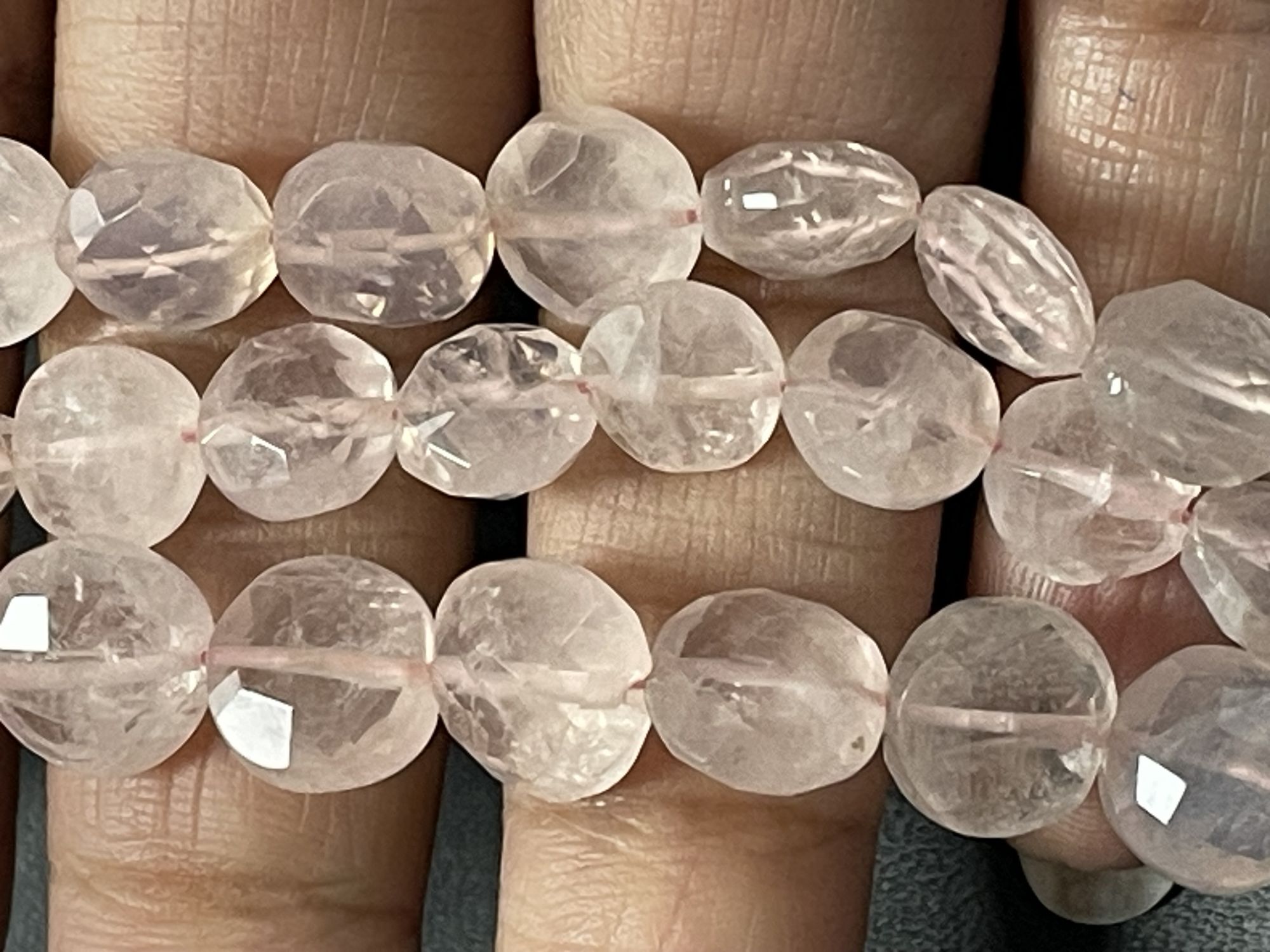 Rose Quartz Coin Faceted