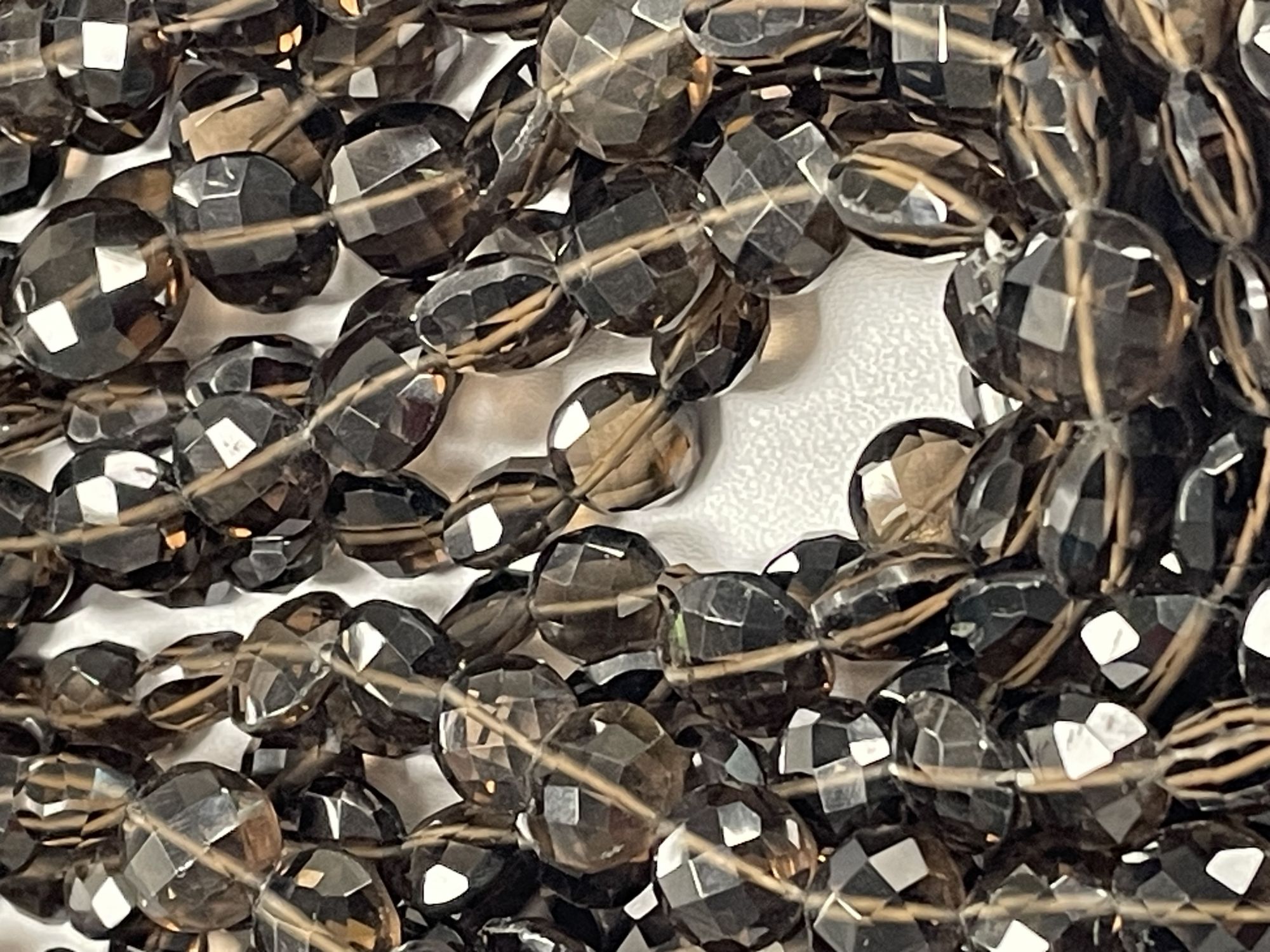 Smoky Quartz Coin Faceted