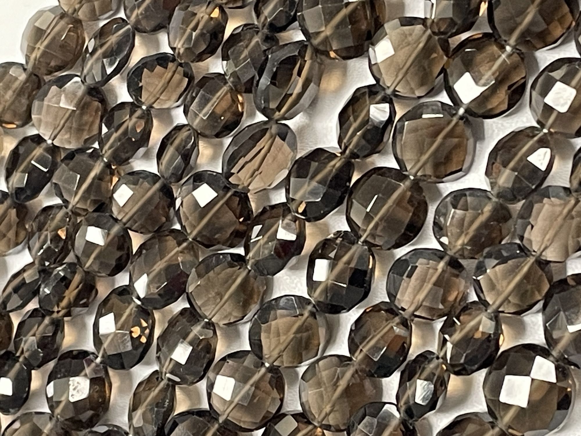 Smoky Quartz Coin Faceted