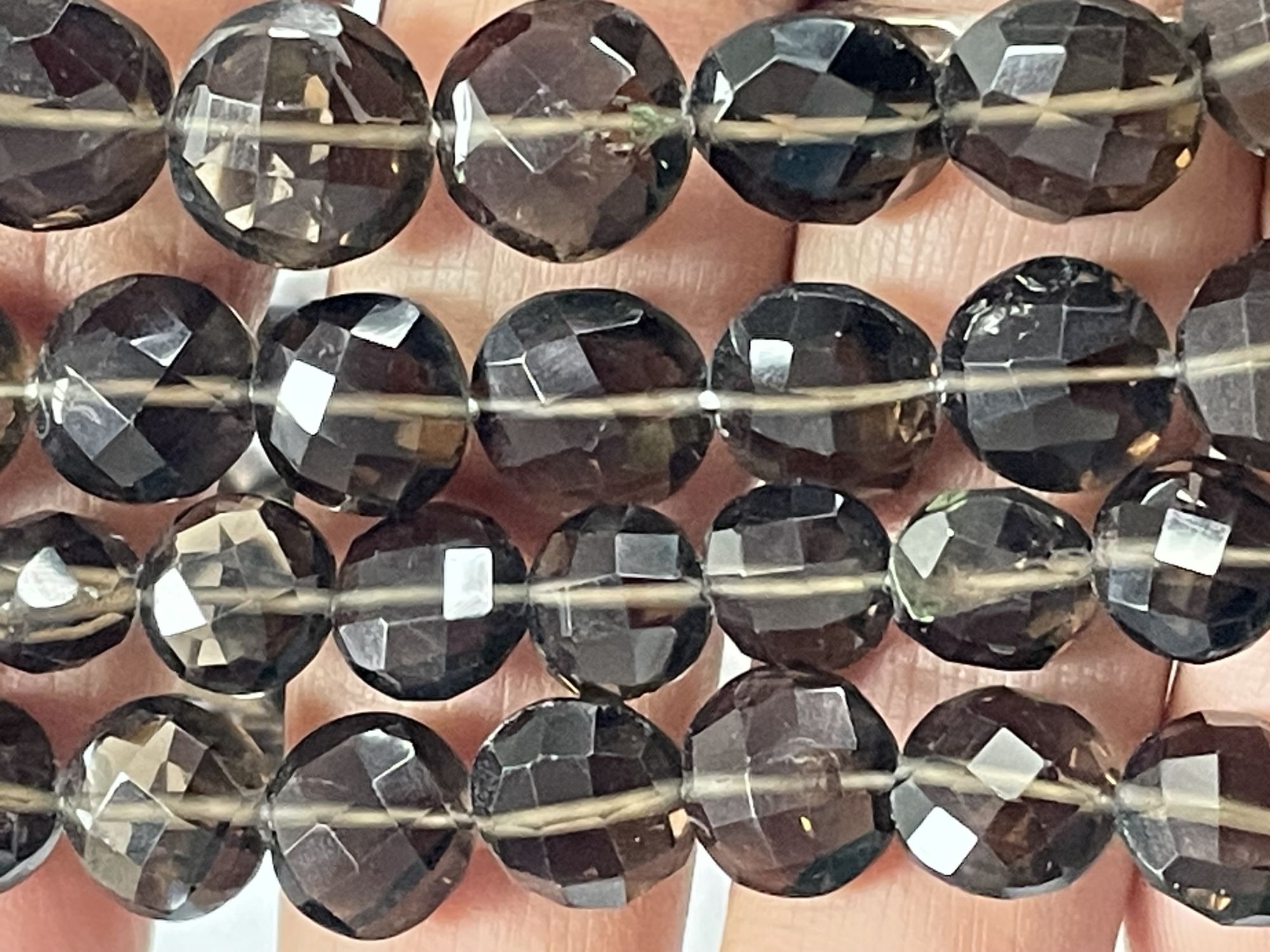 Smoky Quartz Coin Faceted