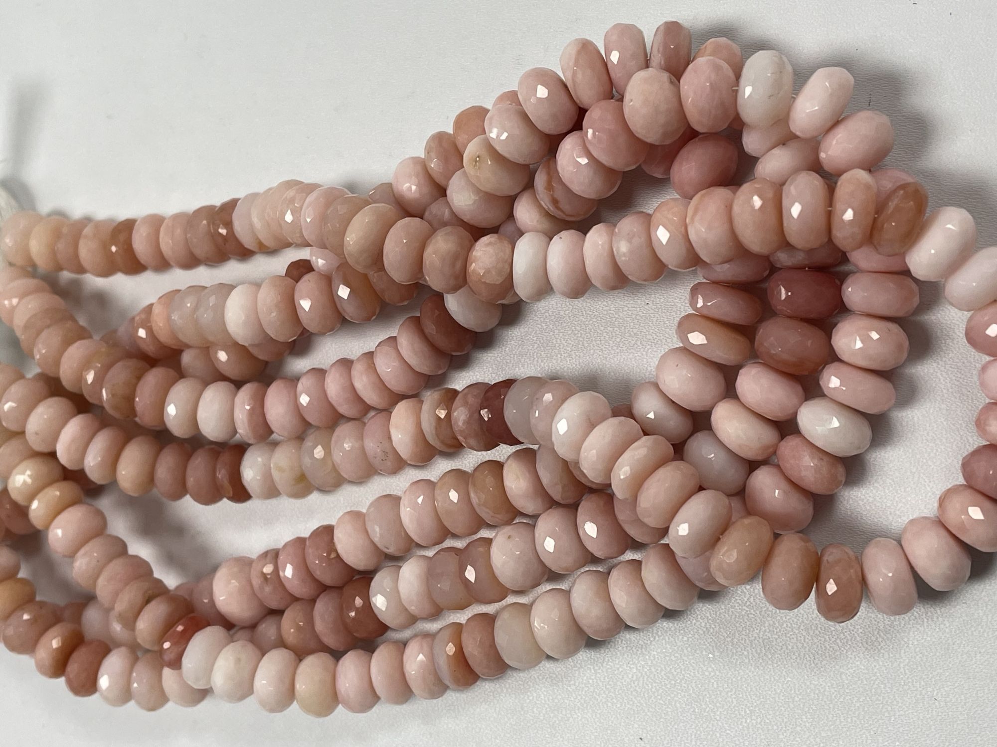 Pink Opal Rondelle Faceted