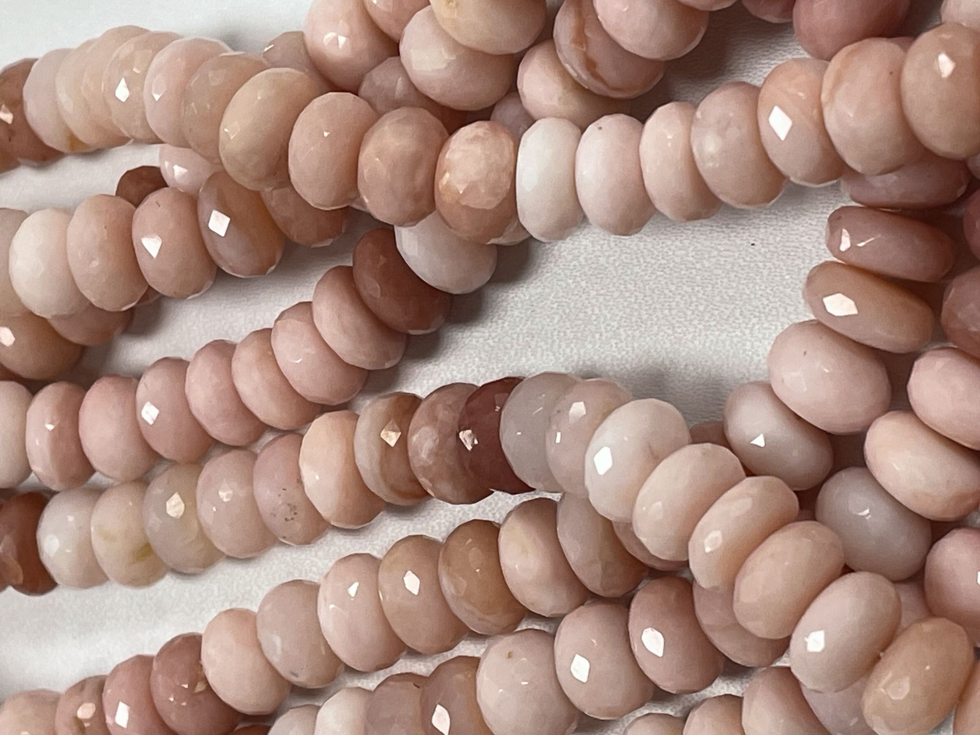 Pink Opal Rondelle Faceted