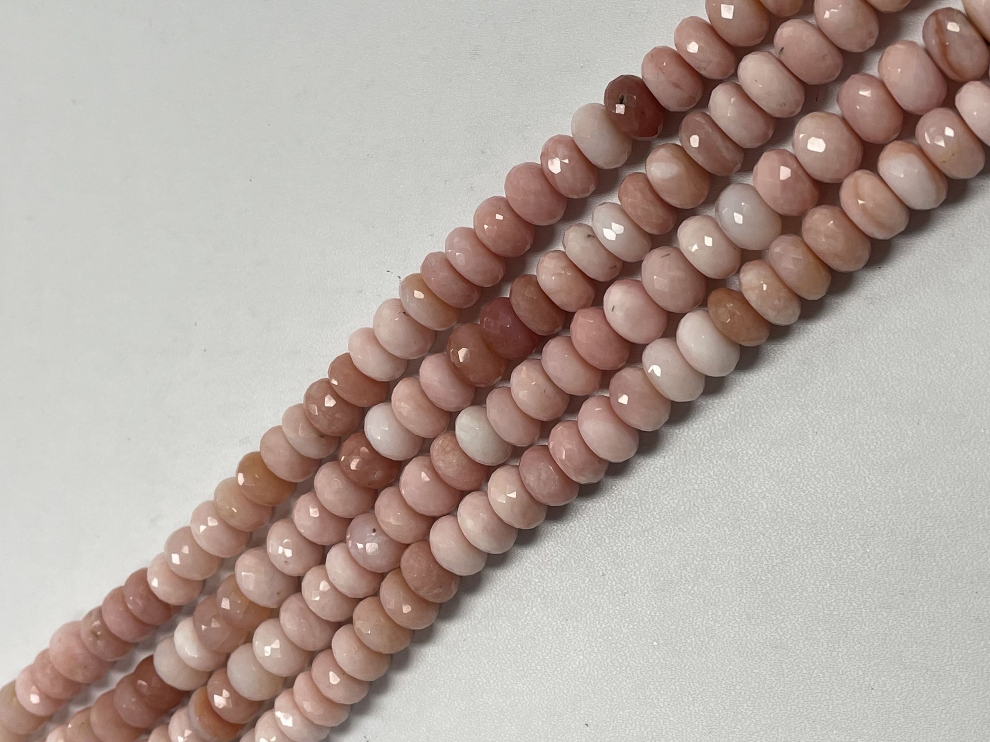 Pink Opal Rondelle Faceted