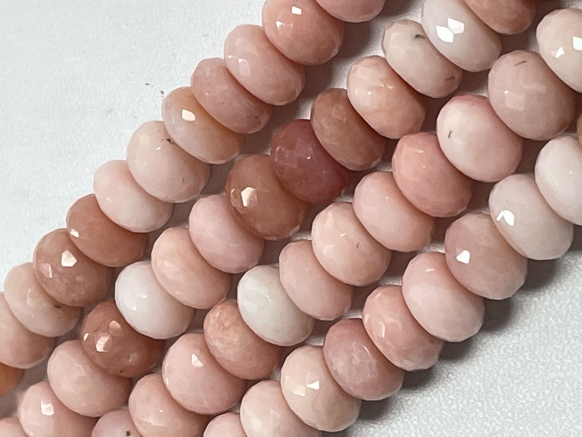 Pink Opal Rondelle Faceted