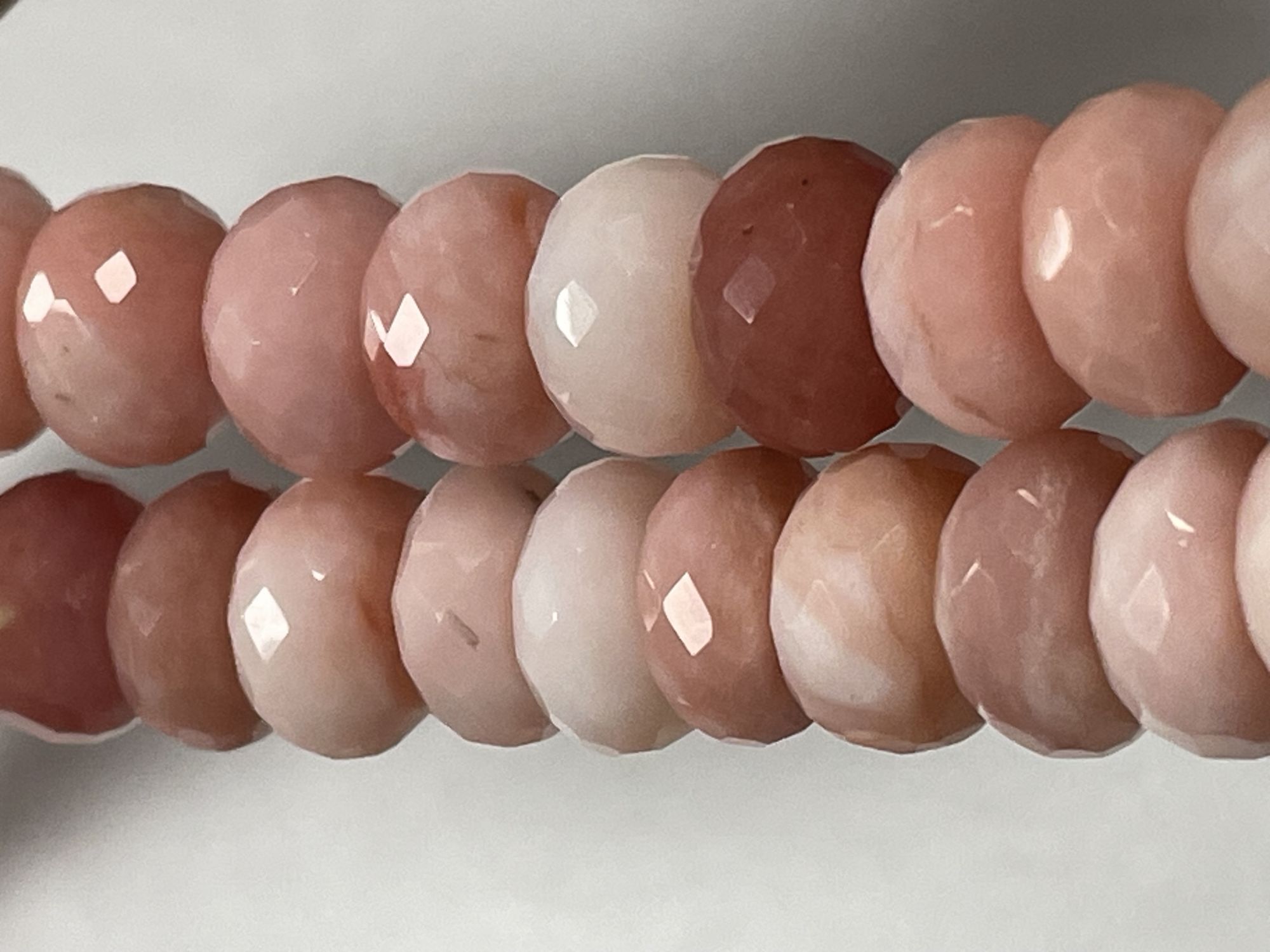 Pink Opal Rondelle Faceted