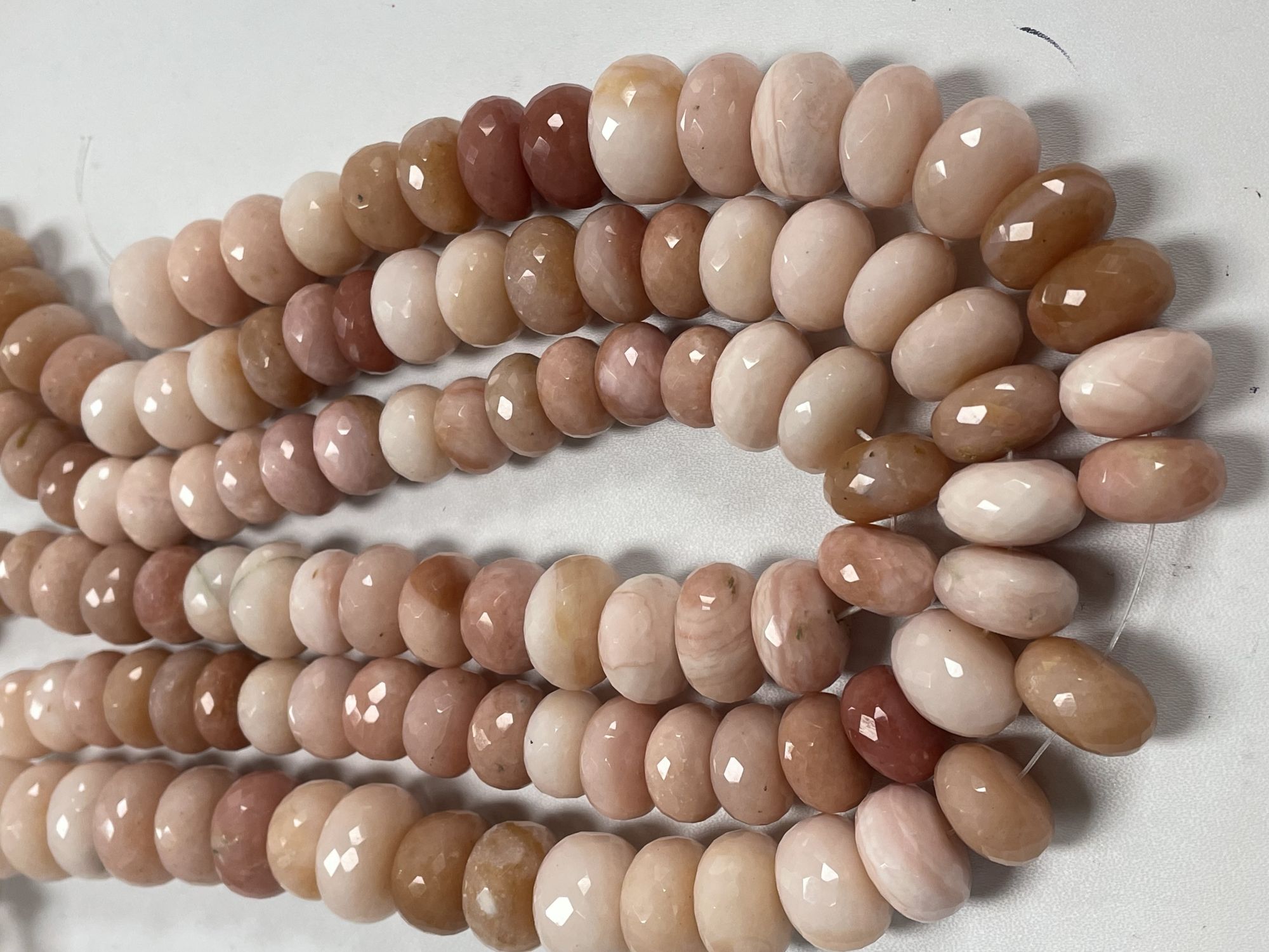 Pink Opal Rondelle Faceted