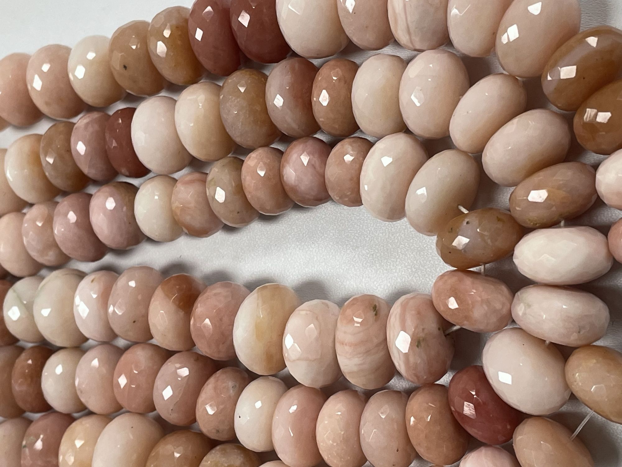 Pink Opal Rondelle Faceted