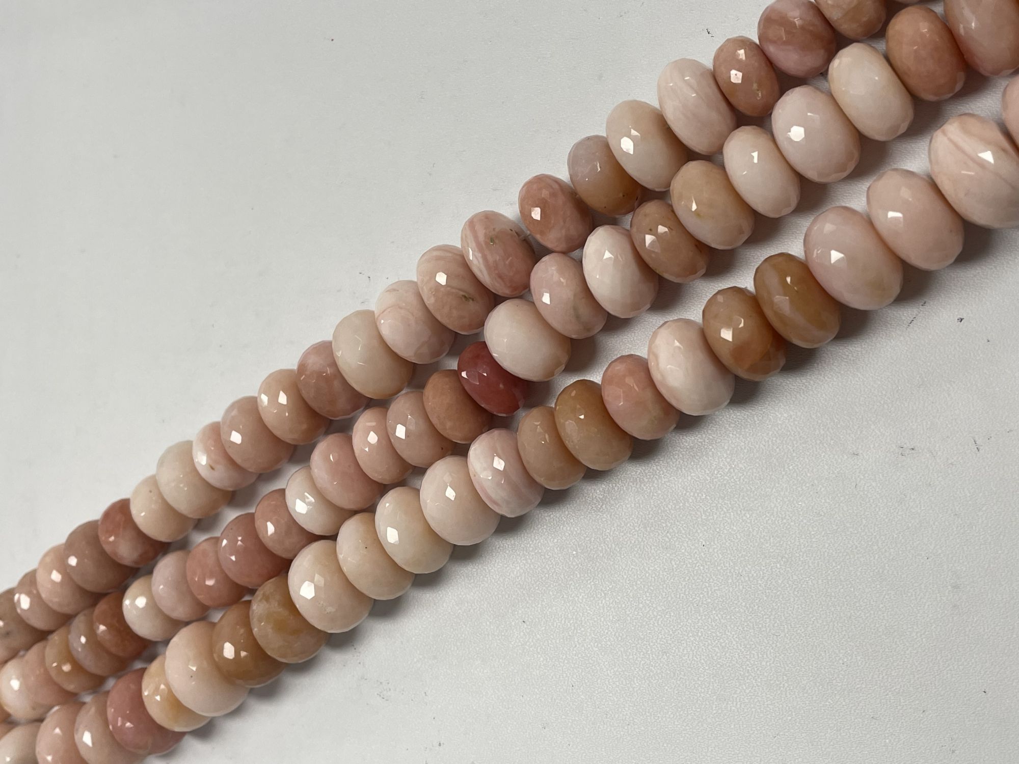 Pink Opal Rondelle Faceted