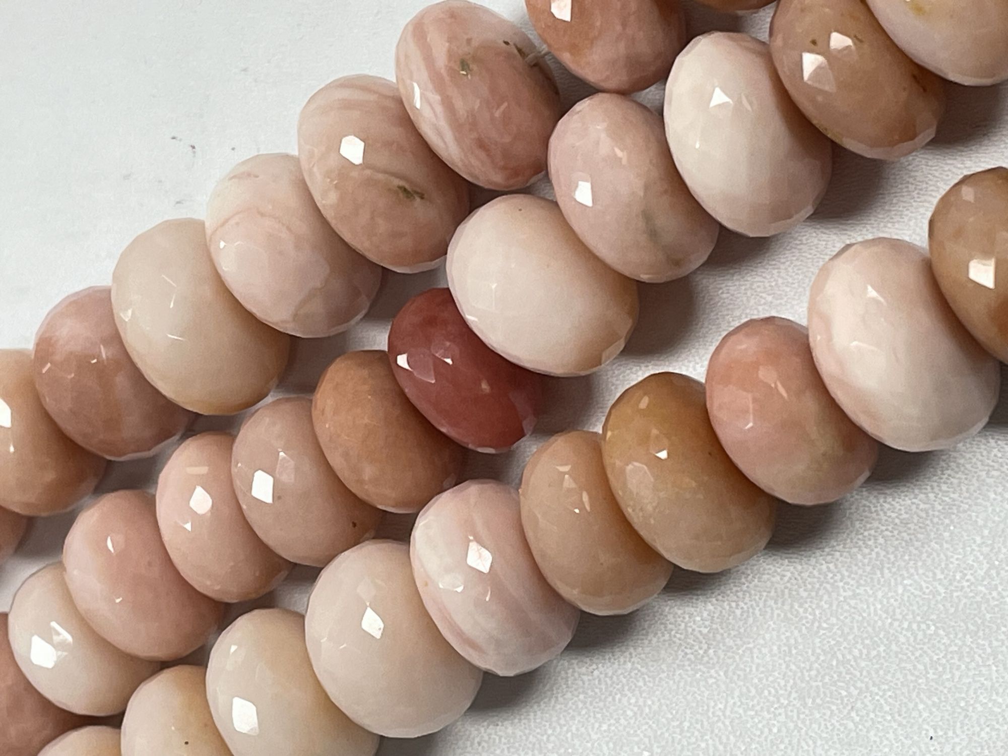 Pink Opal Rondelle Faceted