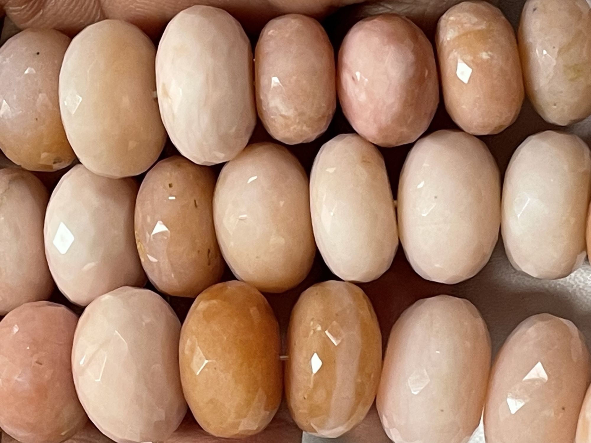 Pink Opal Rondelle Faceted