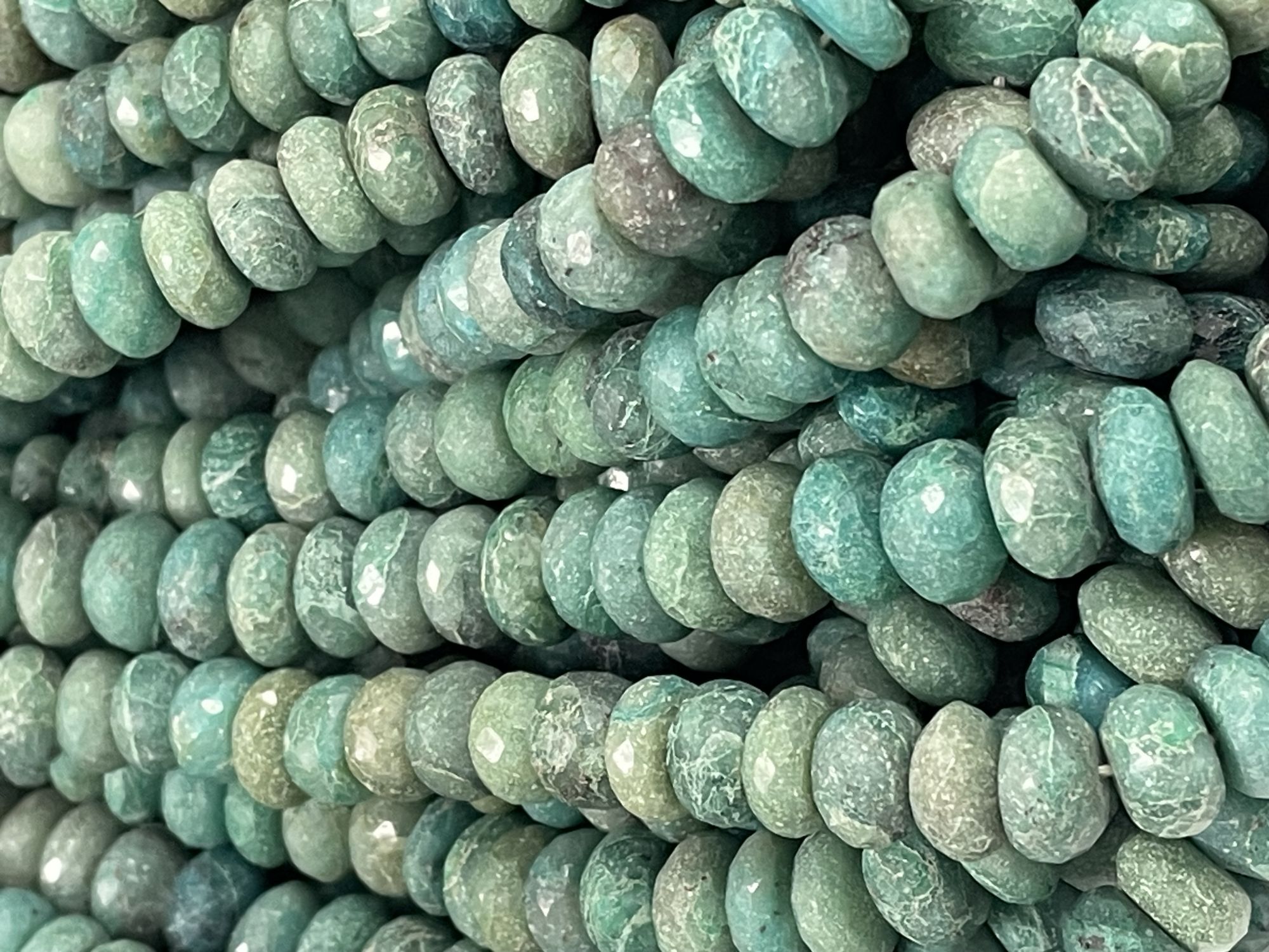 Chrysocolla Rondelle Faceted