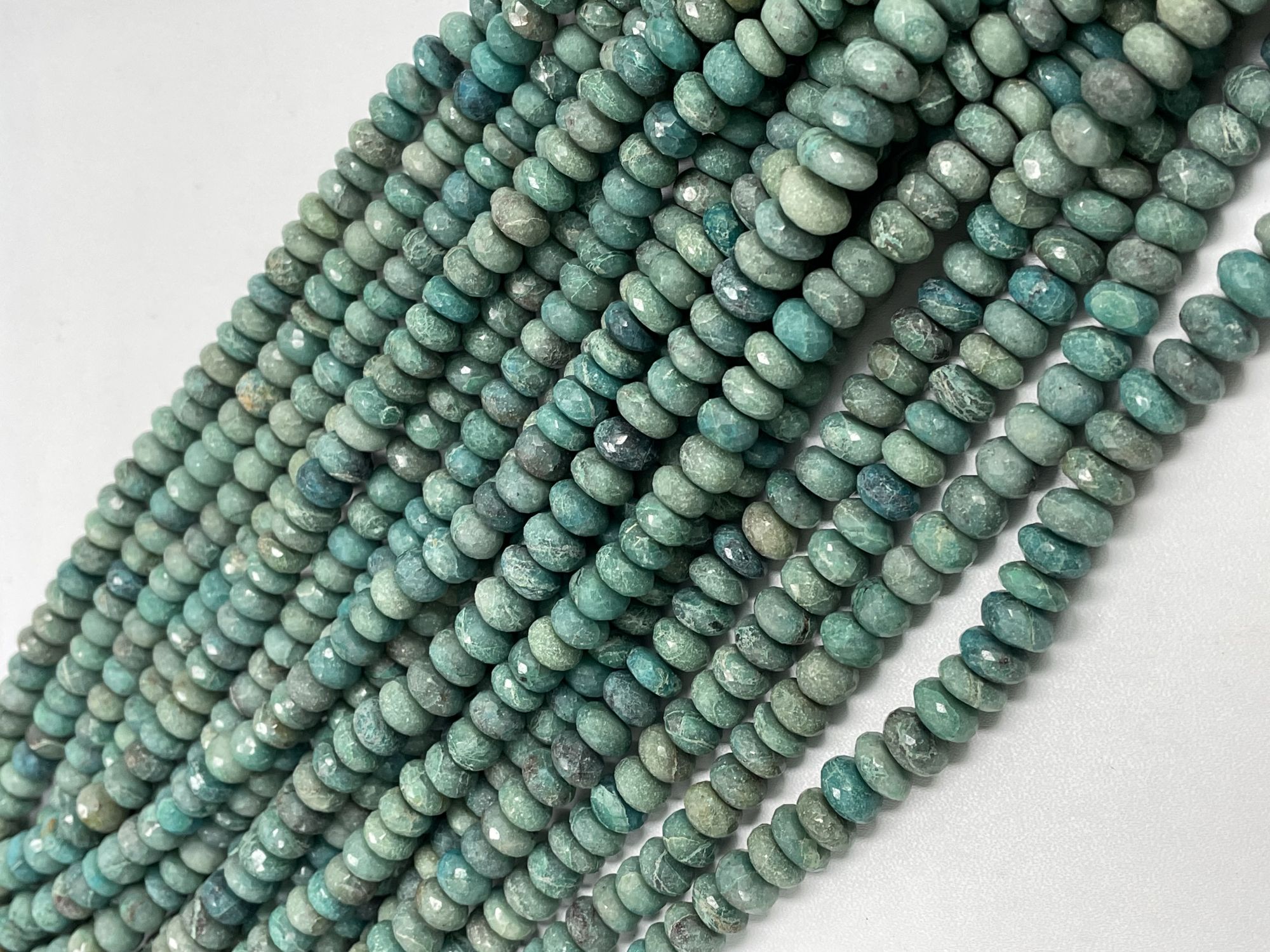 Chrysocolla Rondelle Faceted
