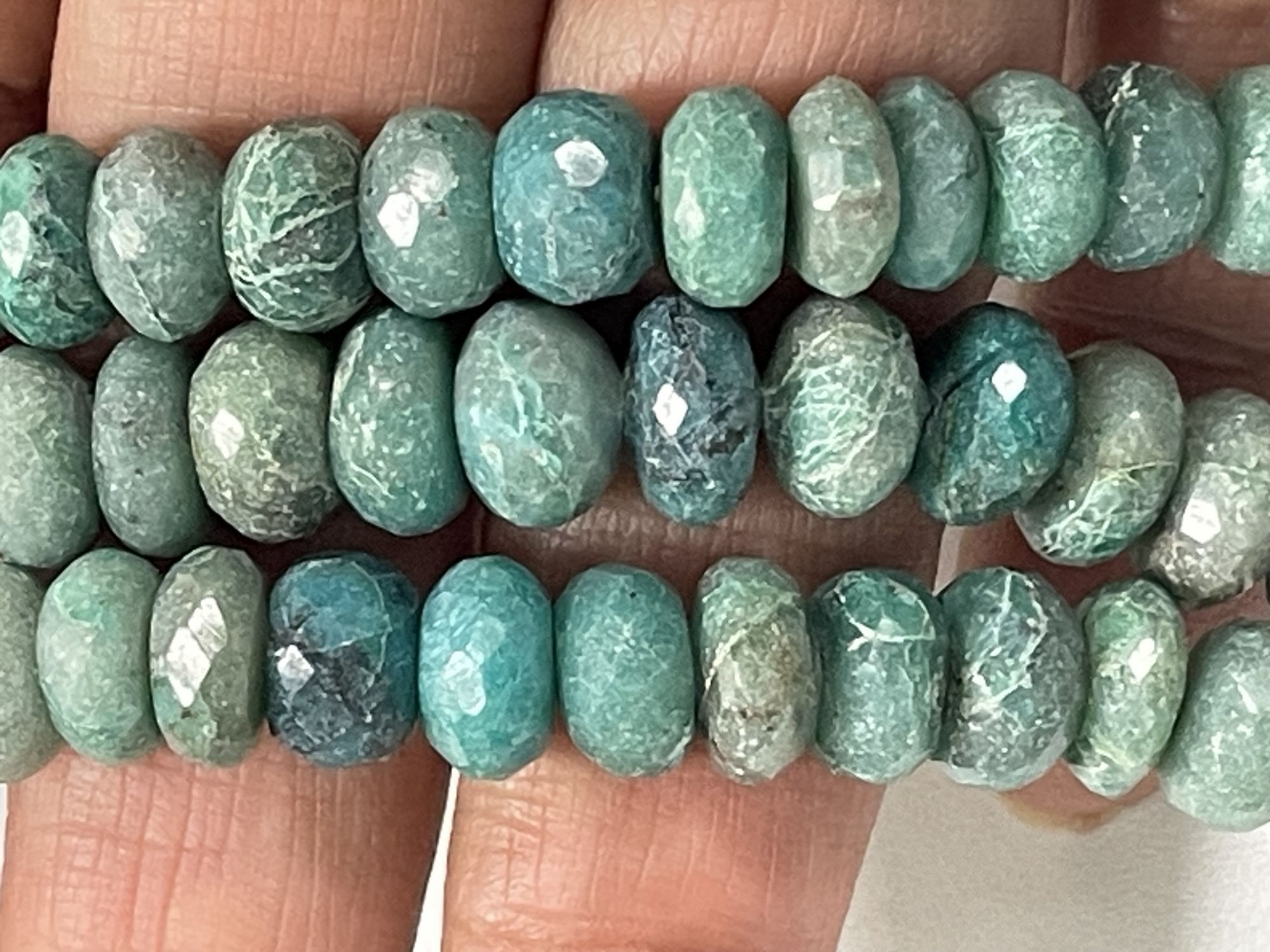 Chrysocolla Rondelle Faceted