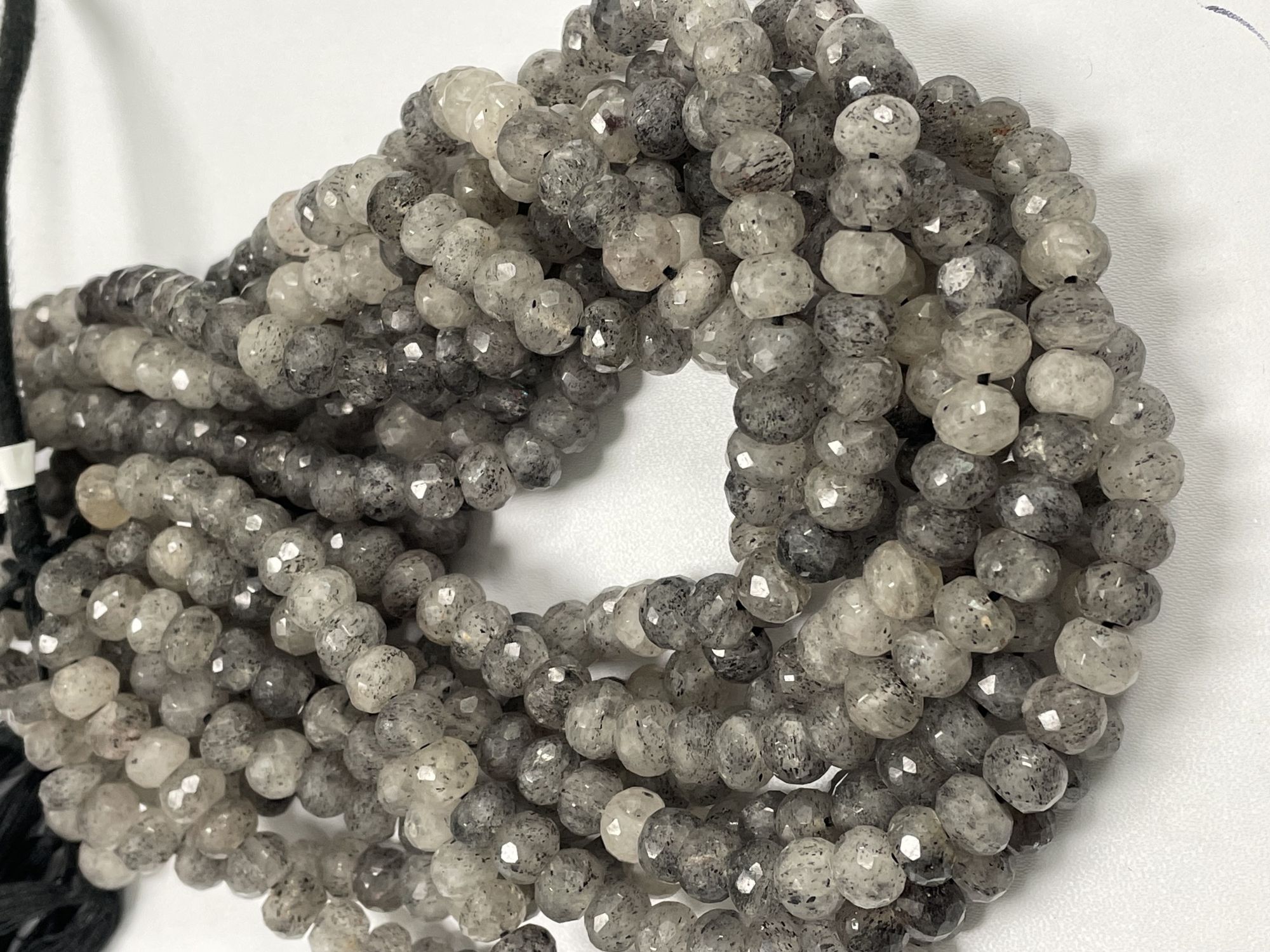 Black Rutilated Quartz Rondelle Faceted